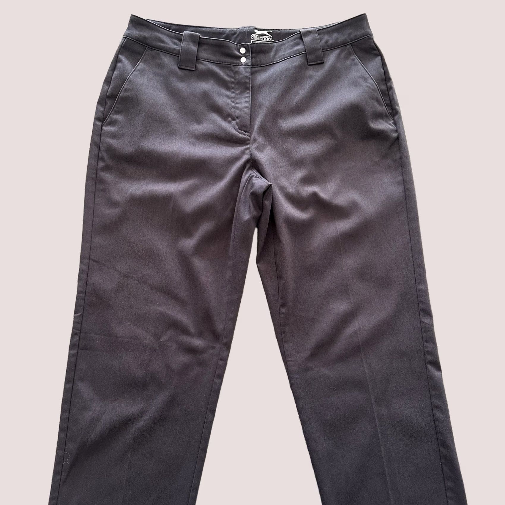 Vintage Slazenger Pants Women Size 4 Straight Flat Front Stretch Grey Lavender Size 27" / US 4 / IT 40 - 1 Thumbnail