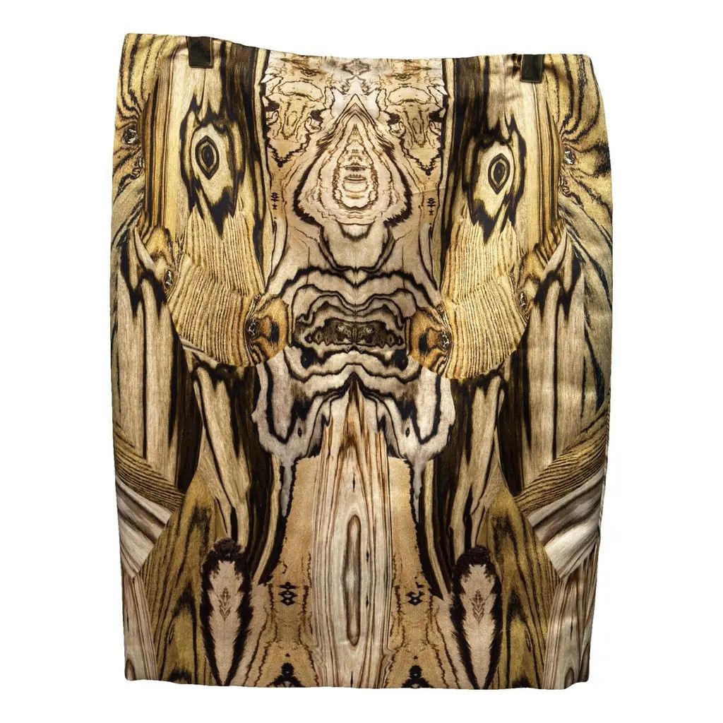 Alexander McQueen Alexander McQueen Abstract Wood Print Silk Skirt Size 30" / US 8 / IT 44 - 1 Thumbnail
