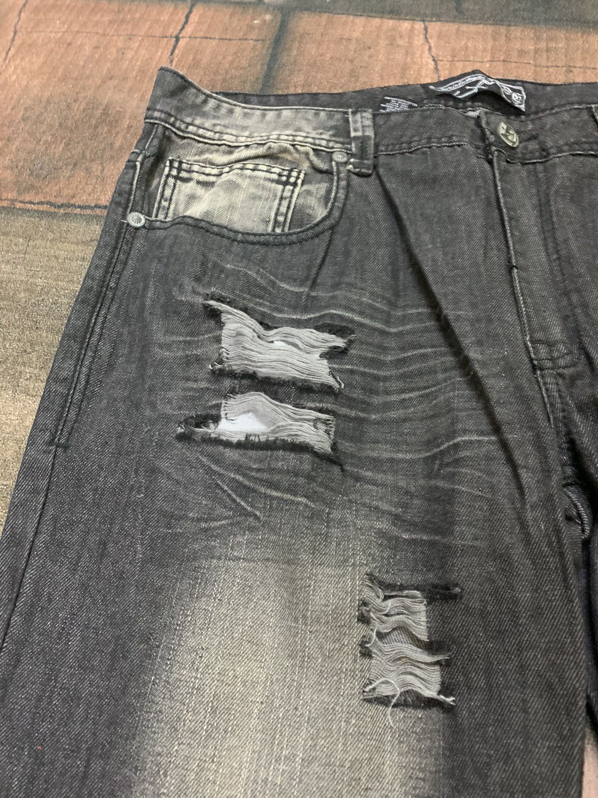 Beauty Beast × If Six Was Nine × Le Grande Bleu (L.G.B.) DISTRESSED FLARE BAGGY jeans punk goth opium style Size US 38 / EU 54 - 7 Thumbnail