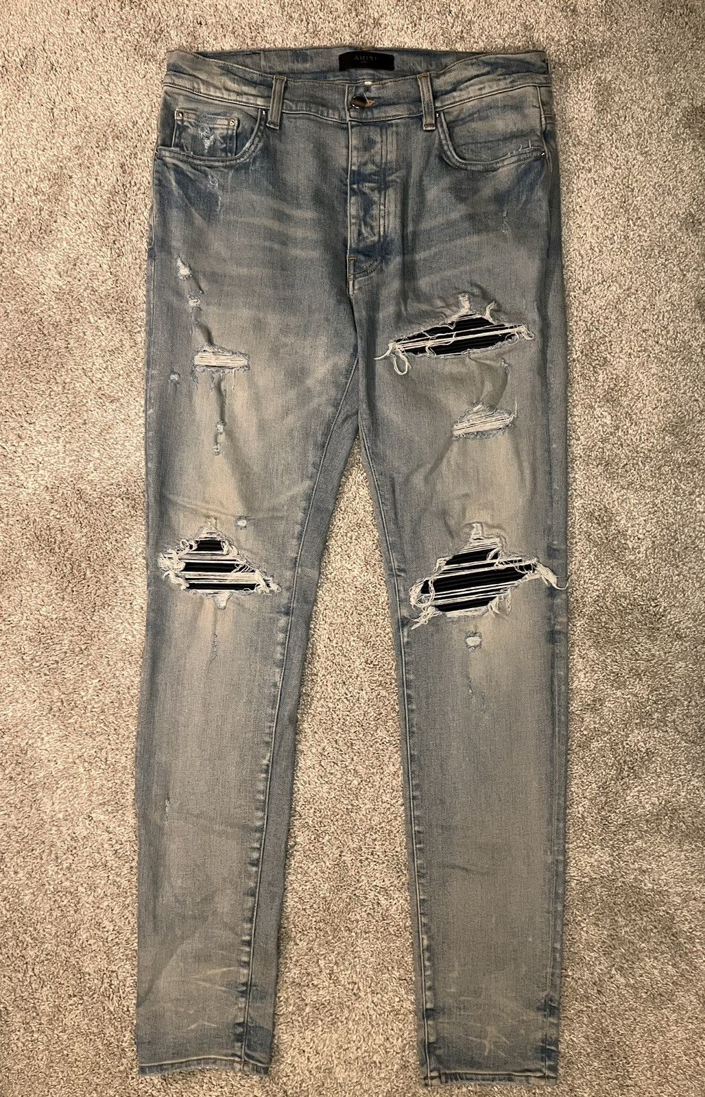 Amiri Amiri Mx1 Leather Patch Jeans Size US 34 / EU 50 - 1 Thumbnail
