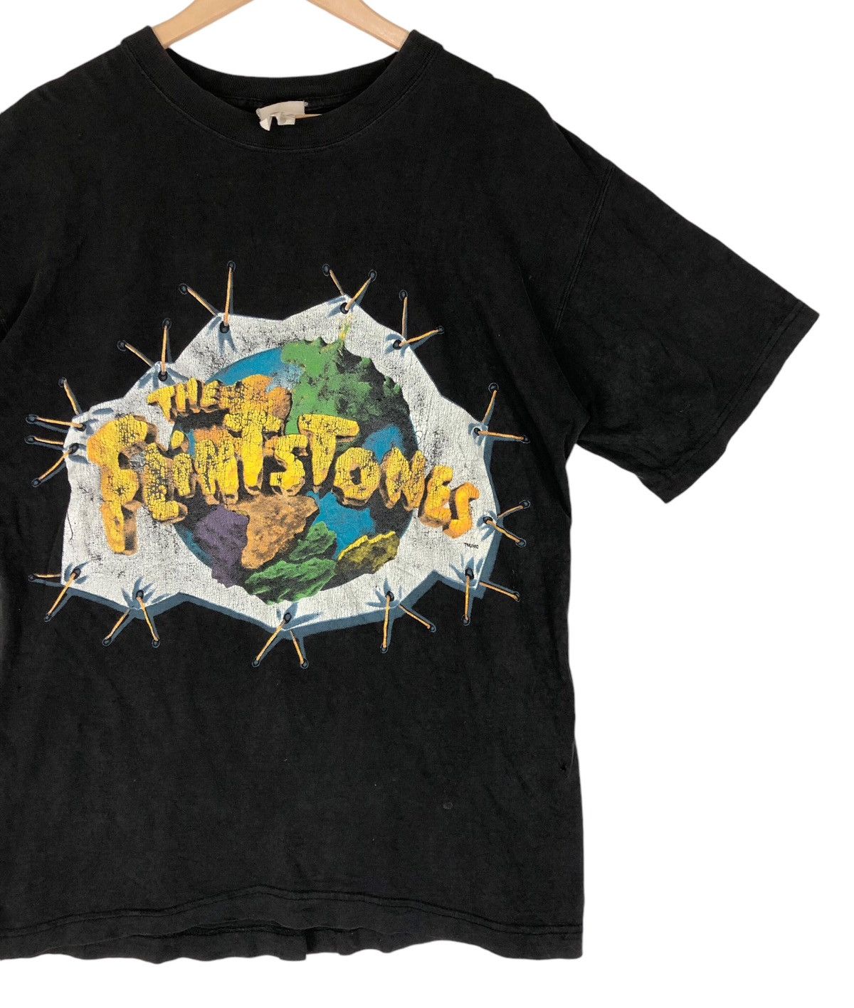 Cartoon Network × Vintage Vintage The Flinstones Faded T Shirt Size US L / EU 52-54 / 3 - 5 Thumbnail