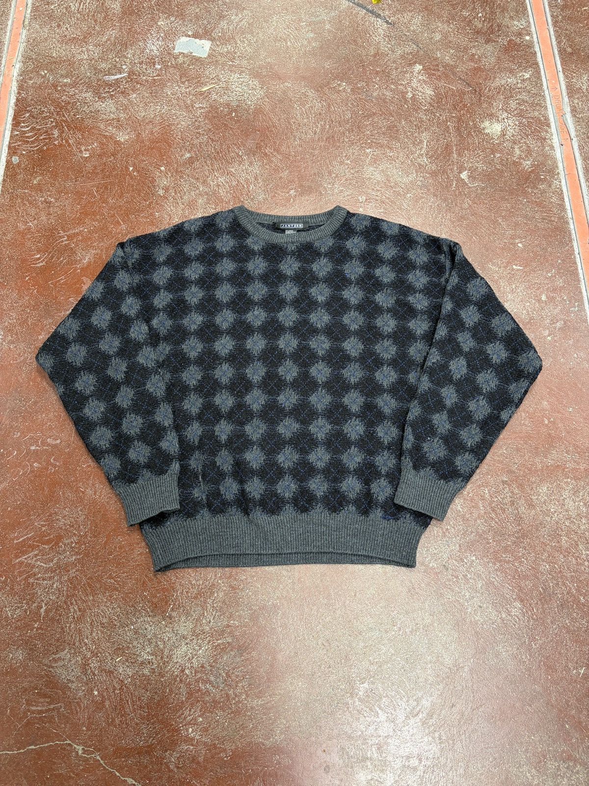 Jantzen Vintage 90s Argyle Knit Sweater Size US XL / EU 56 / 4 - 1 Thumbnail