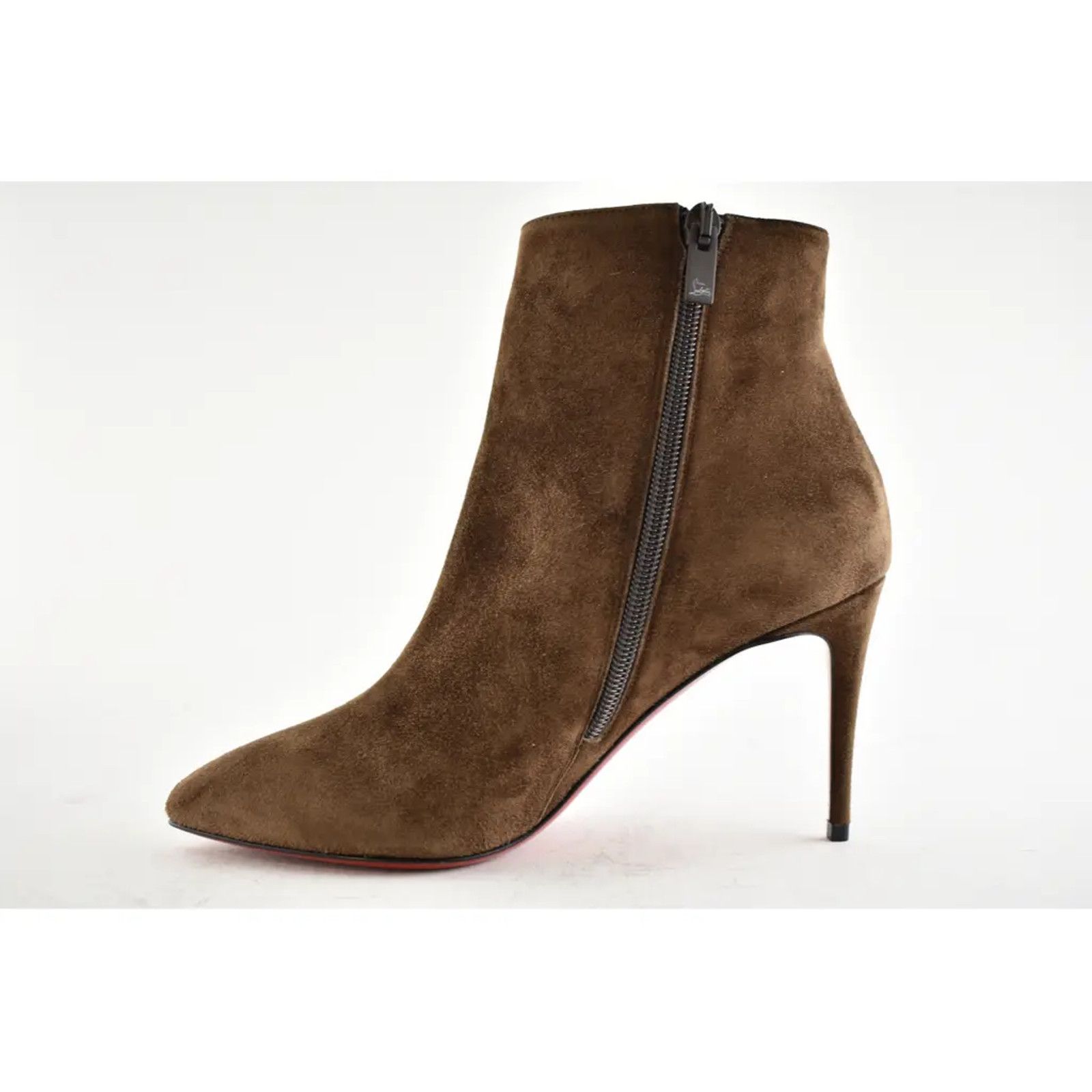Christian Louboutin Christian Louboutin Eloise Booty 85 Brown Arabica Suede Size US 5 / IT 35 - 9 Thumbnail