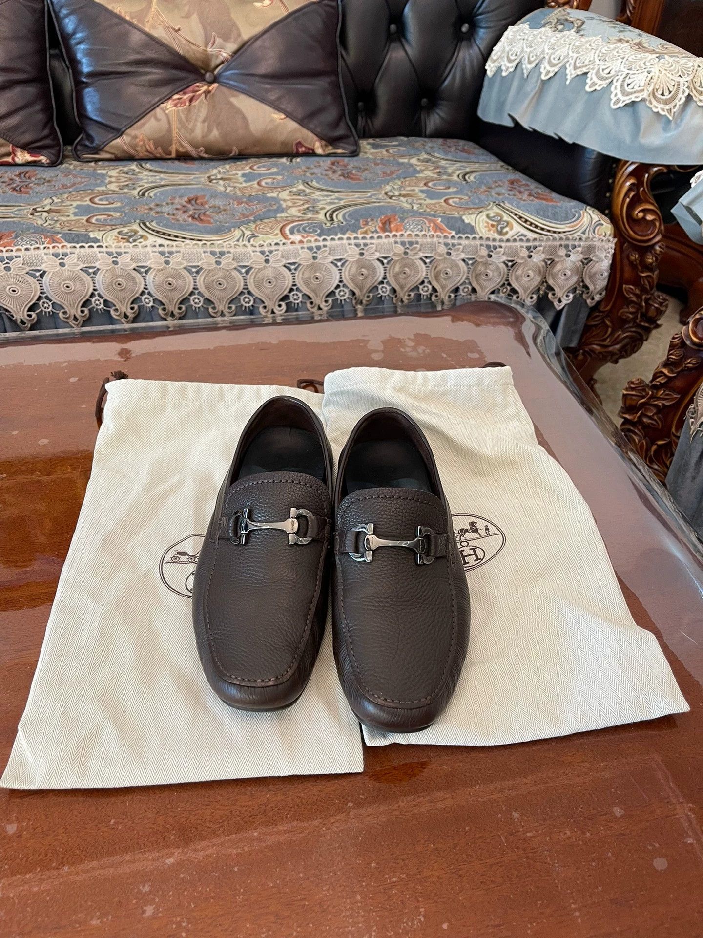 Salvatore Ferragamo Ferragamo Men's Litchi Leather Shoes Shoes 8 (2x worn, tags) Size US 8 / EU 41 - 2 Thumbnail