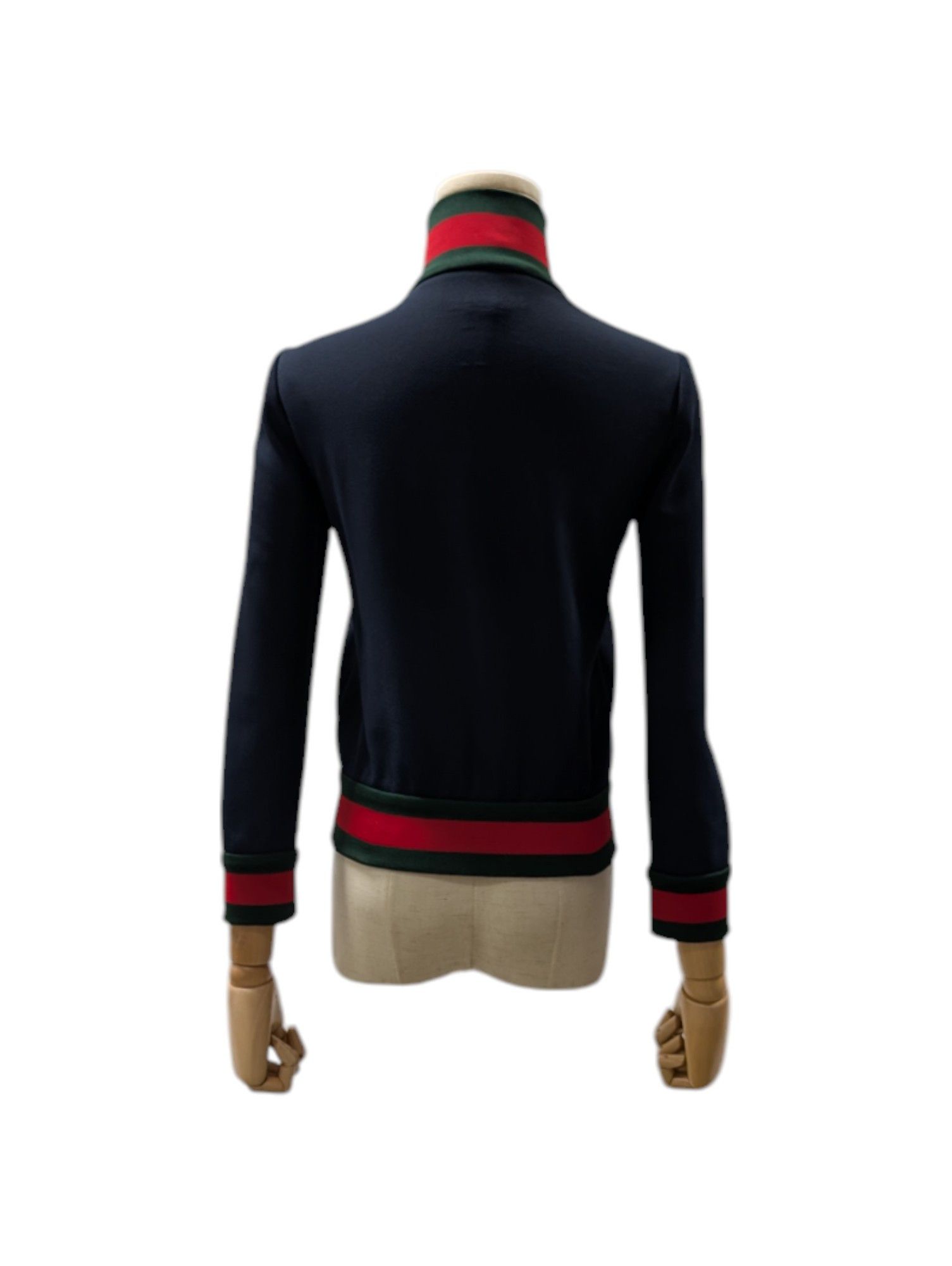 Gucci Navy Blue Zip Up Jacket With Signature Gucci Color Trims Size XS / US 0-2 / IT 36-38 - 2 Thumbnail