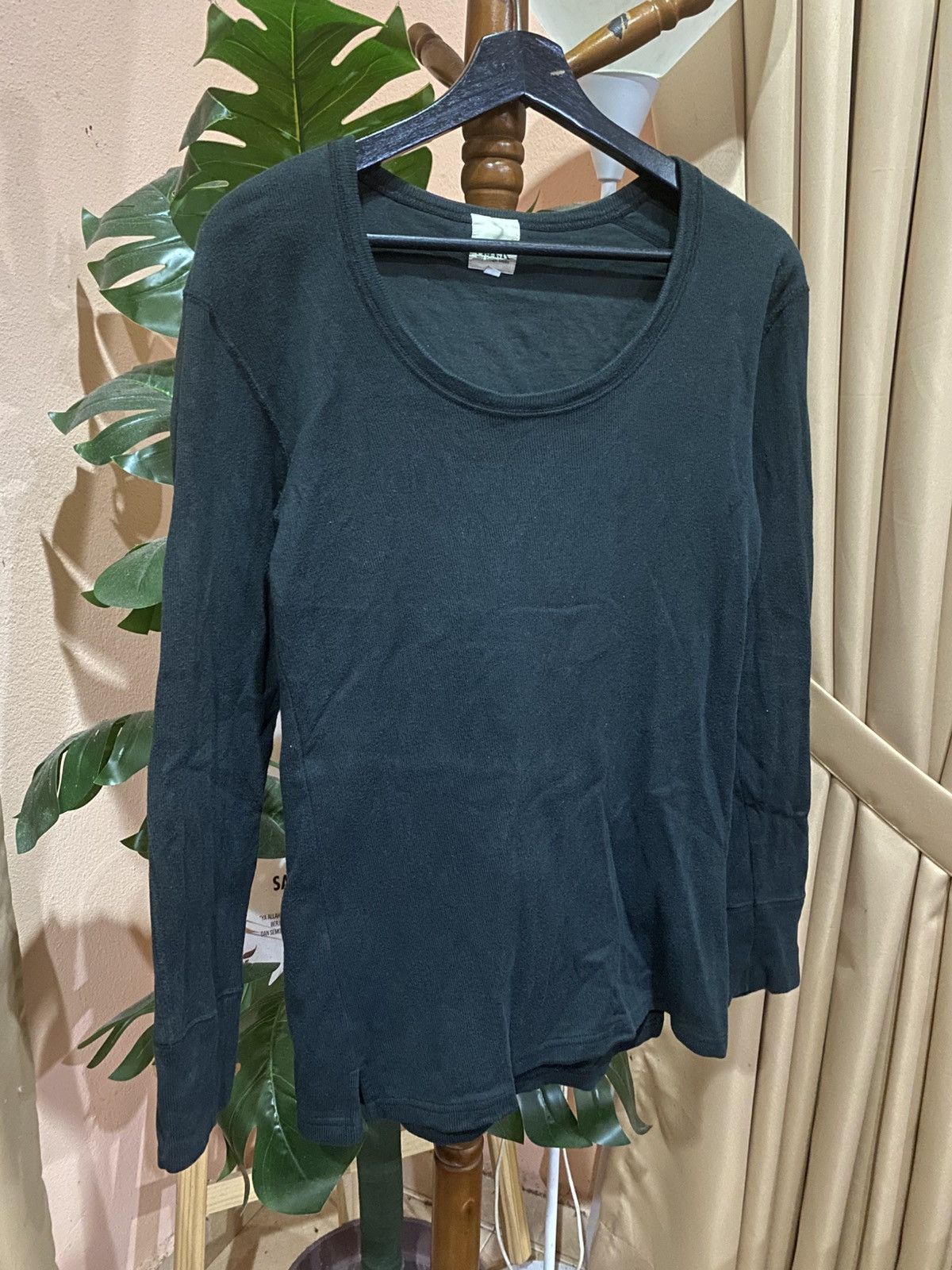 Yohji Yamamoto A.A.R Yohji Design Studio Black Long Sleeve Cotton Knit Tee Size US S / EU 44-46 / 1 - 3 Thumbnail