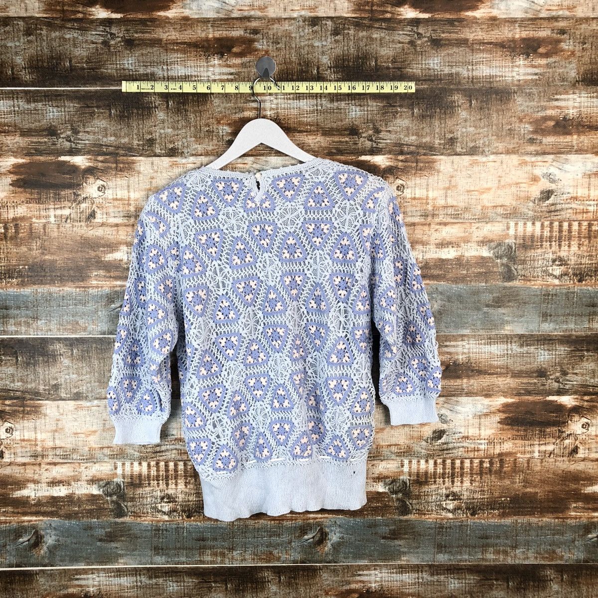Homespun Knitwear × Japanese Brand Royal Ciny crochet meshnet vintage Blue Knitwear #A1374 Size M / US 6-8 / IT 42-44 - 12 Thumbnail