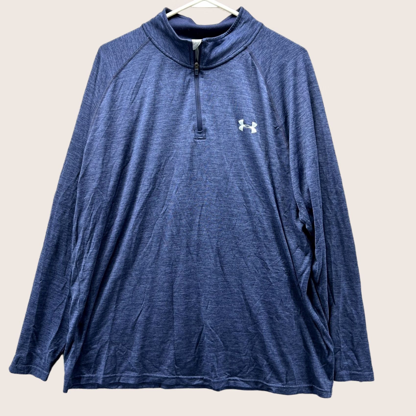 Under Armour Under Armour Pullover Mens XL Blue HeatGear 1/4 Zip Long Sleeve Raglan Sleeve Mock Neck Lightweight Moisture Wicking Gym & Training Size US XL / EU 56 / 4 - 1 Thumbnail
