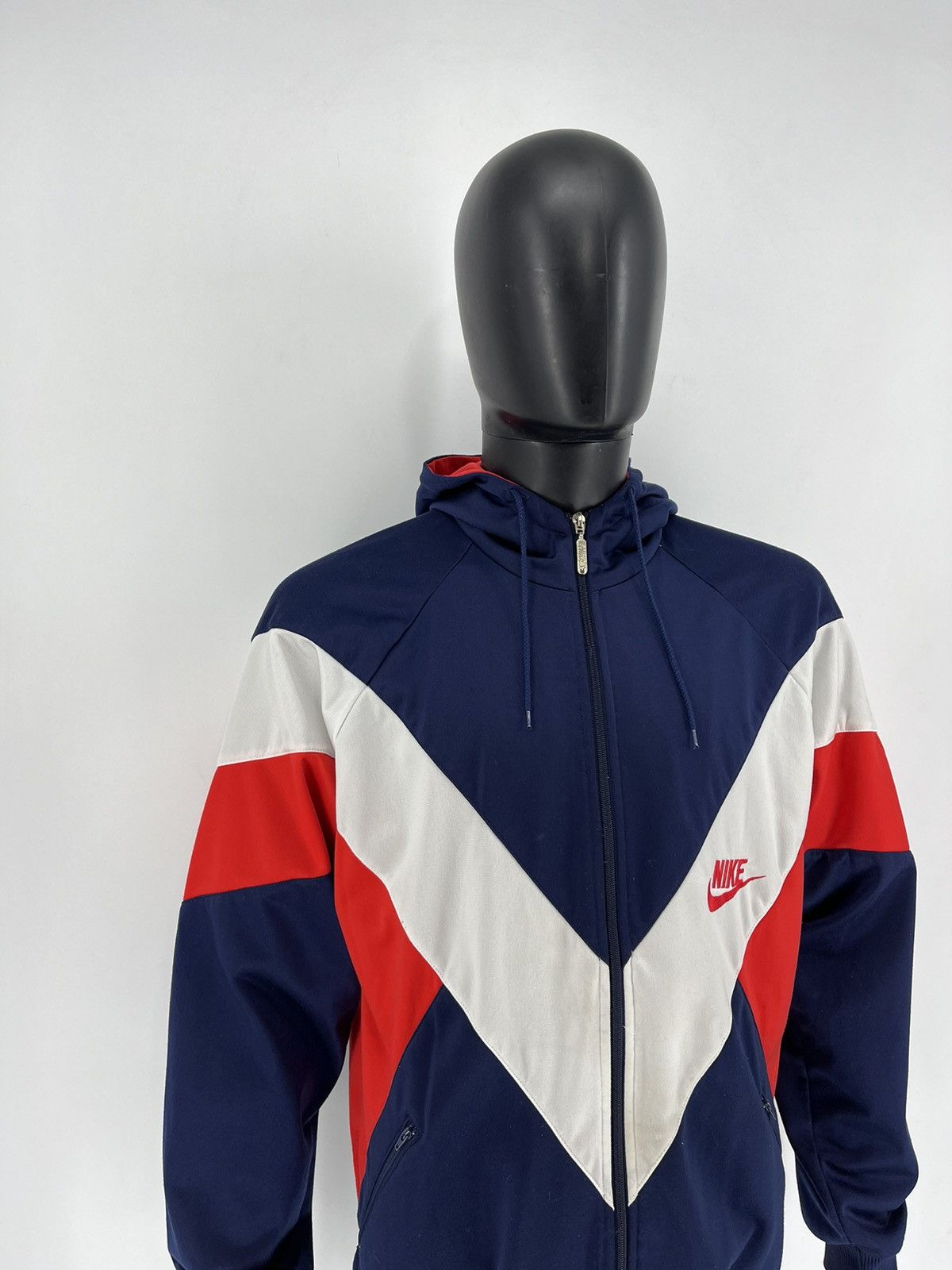 Nike × Vintage Nike Vintage 90s Sweatshirt Zip Swoosh Hype Rare Size US L / EU 52-54 / 3 - 3 Thumbnail