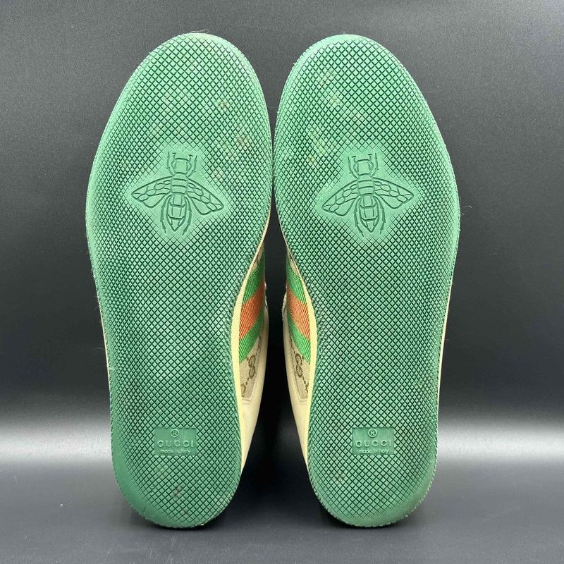 Gucci Gucci Screener Green Leather Sneakers for Men - Size US 8 / EU 41 - 4 Thumbnail