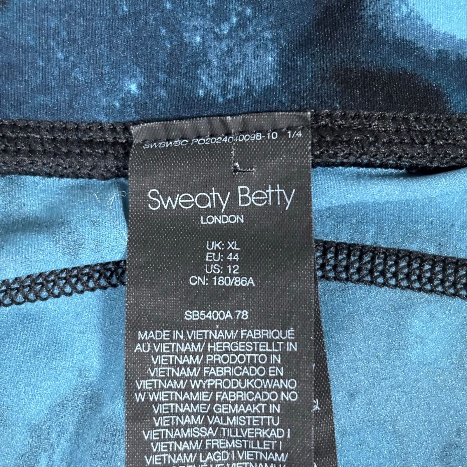 Sweaty Betty Sweaty Betty Power 7/8 Leggings Blue Galaxy Print XL (US 12) Size 34" / US 12 / IT 48 - 6 Thumbnail