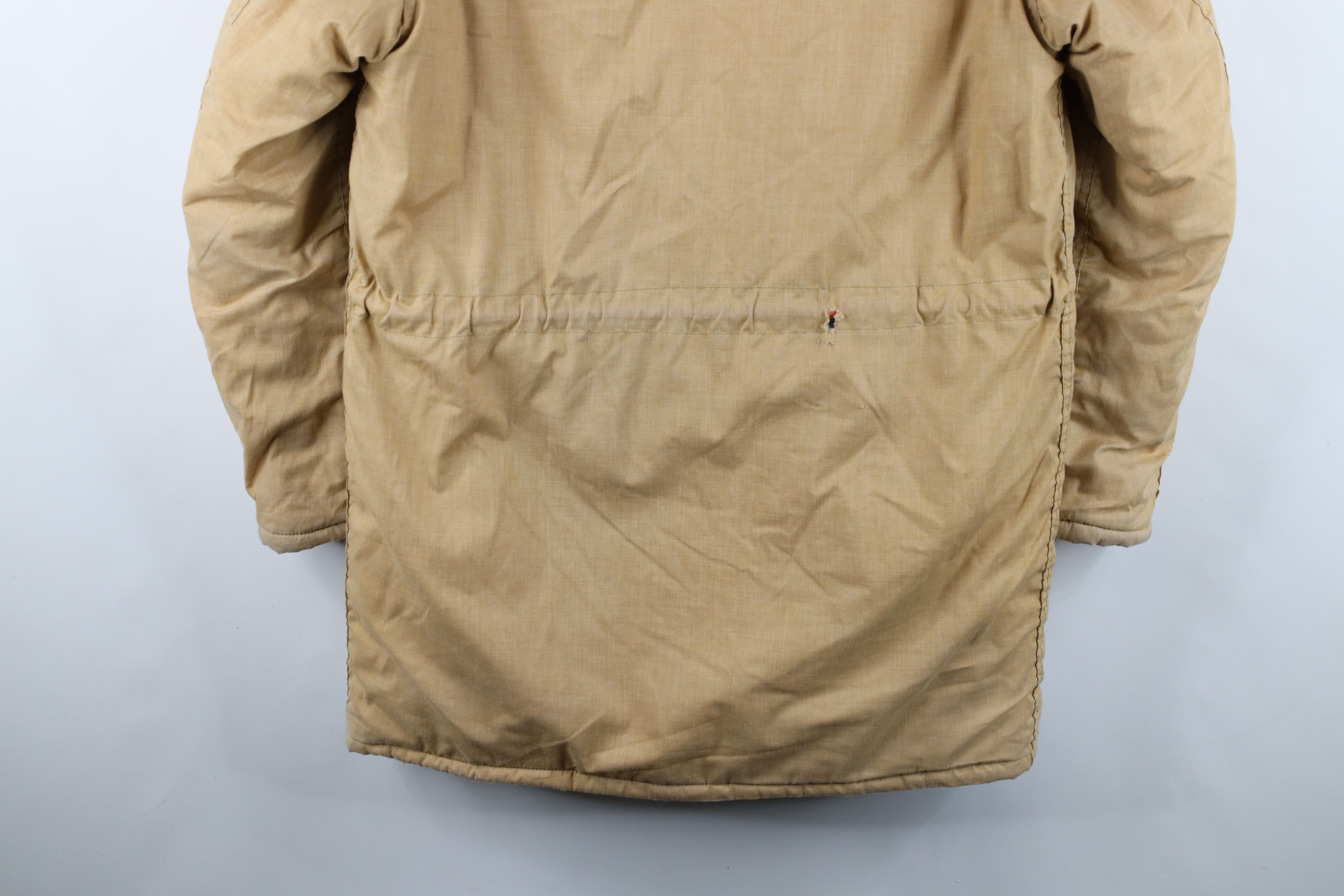Vintage Vintage 70s Streetwear Chambray Hooded Quilted Parka Jacket Size US XXL / EU 58 / 5 - 16 Thumbnail