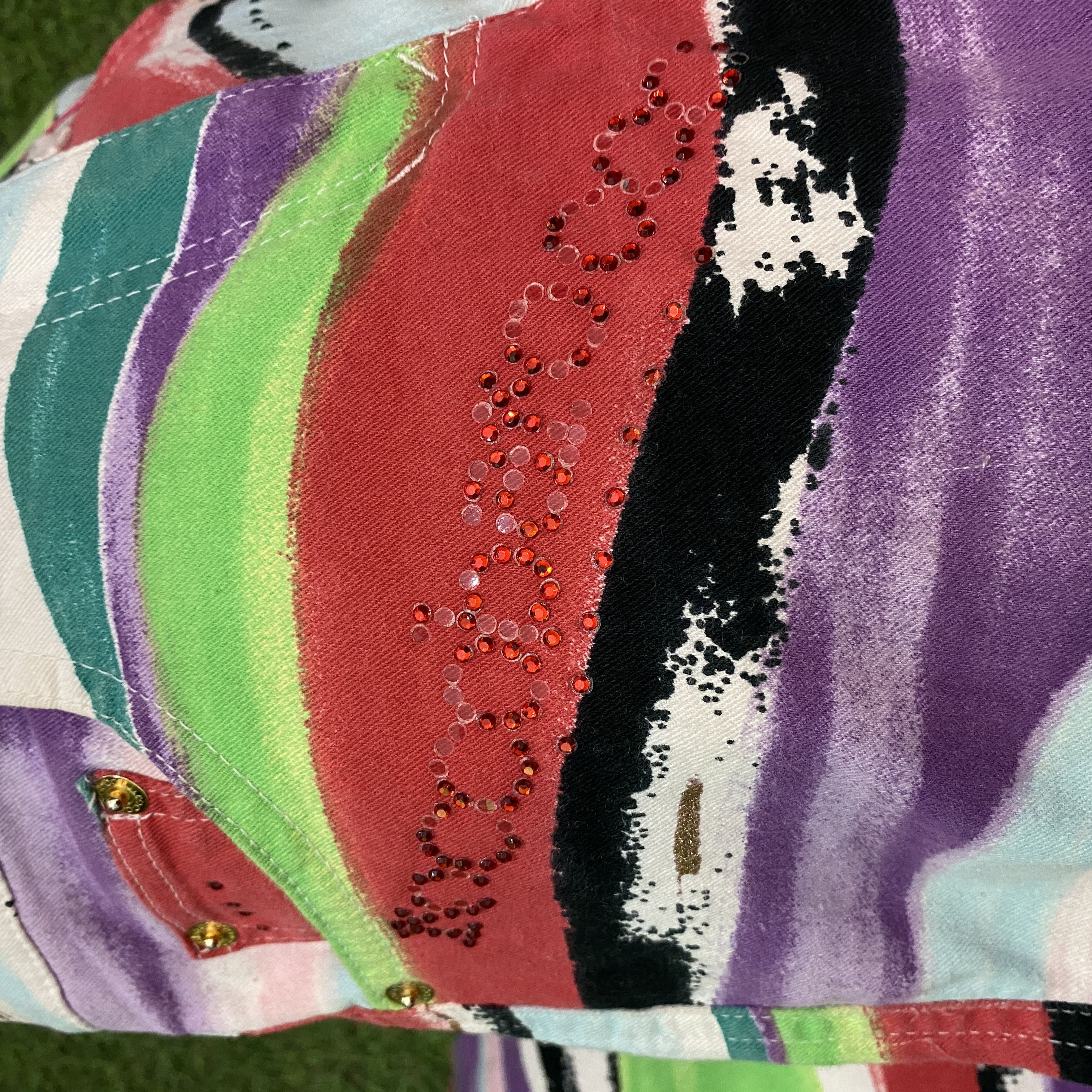 Vintage Roccobarocco y2k deadstock multicolour zebra pants - S Size 28" / US 6 / IT 42 - 4 Thumbnail