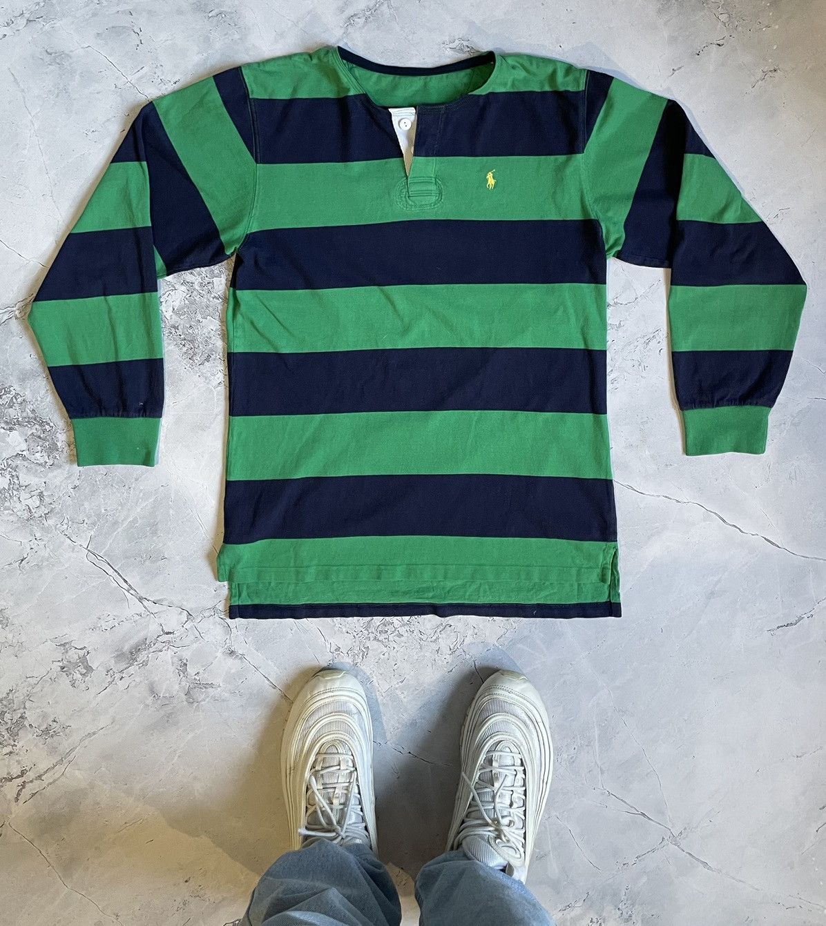 Polo Ralph Lauren × Vintage Vintage Ralph Lauren Striped Rugby Size US M / EU 48-50 / 2 - 1 Thumbnail
