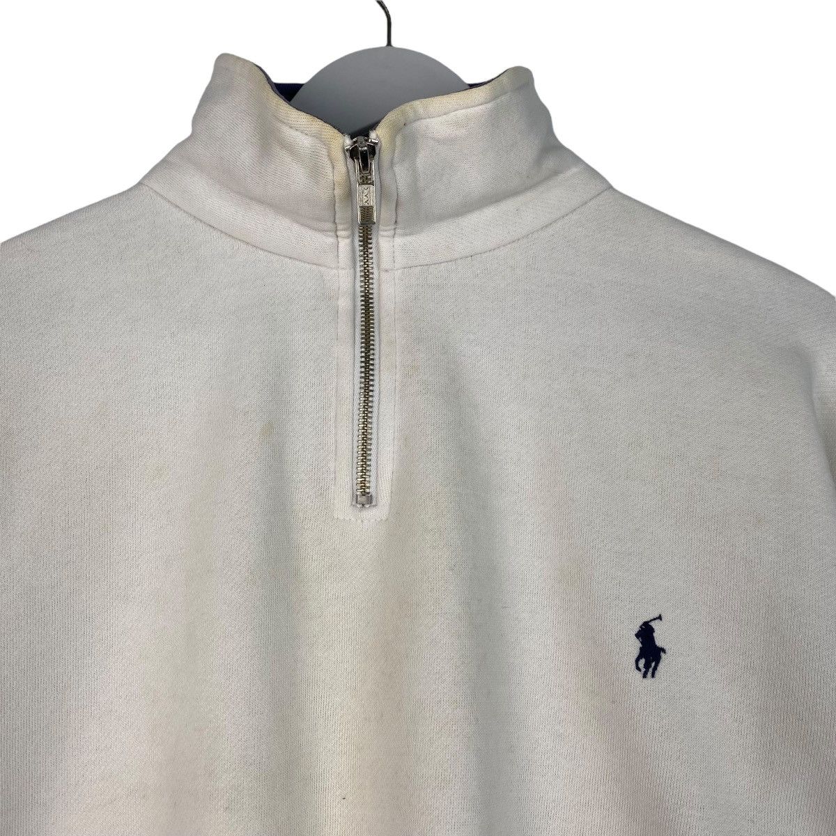 Polo Ralph Lauren × Vintage Vintage Polo Quarter Zip Sweatshirt White By Ralph Lauren Size US XS / EU 42 / 0 - 2 Thumbnail