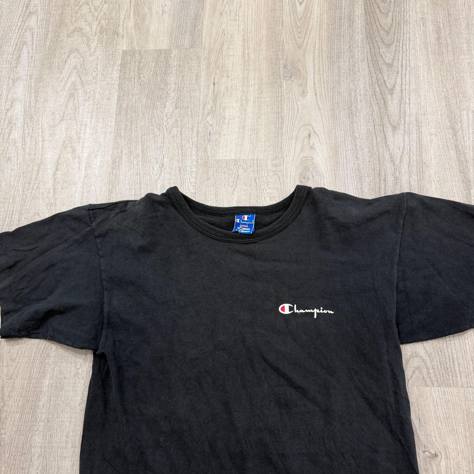 Champion Vintage Champion Script Spellout Shirt Large Black Faded Size US L / EU 52-54 / 3 - 2 Thumbnail