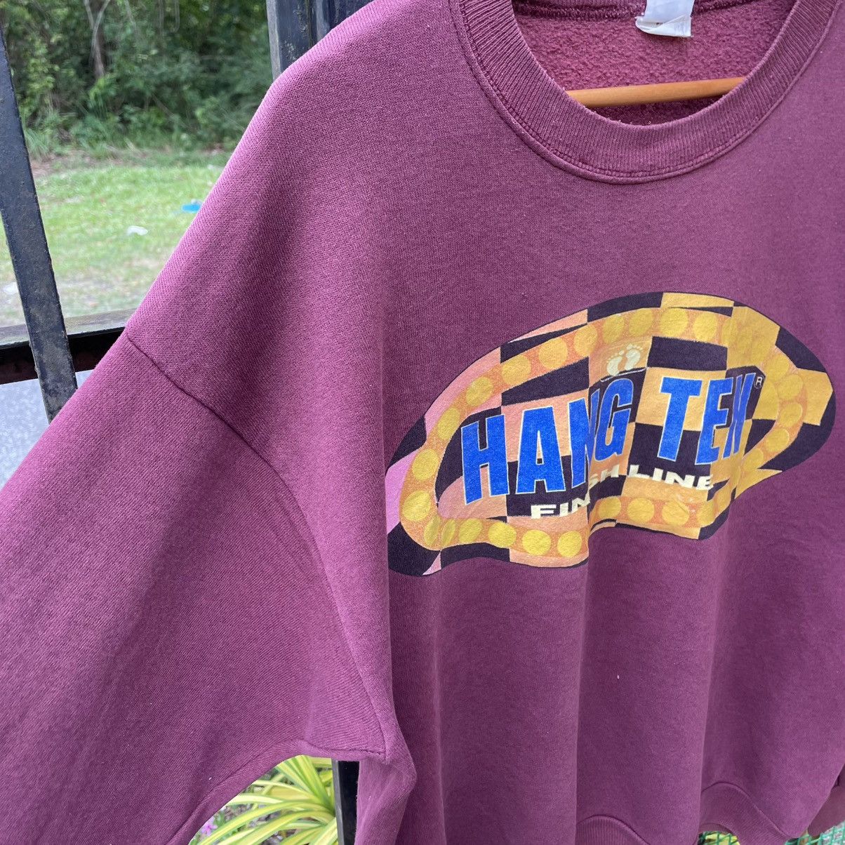 Hang Ten × Vintage 🔥Vintage 90s Hang Ten Finish Line Big Logo Sweatshirts Size US M / EU 48-50 / 2 - 7 Thumbnail