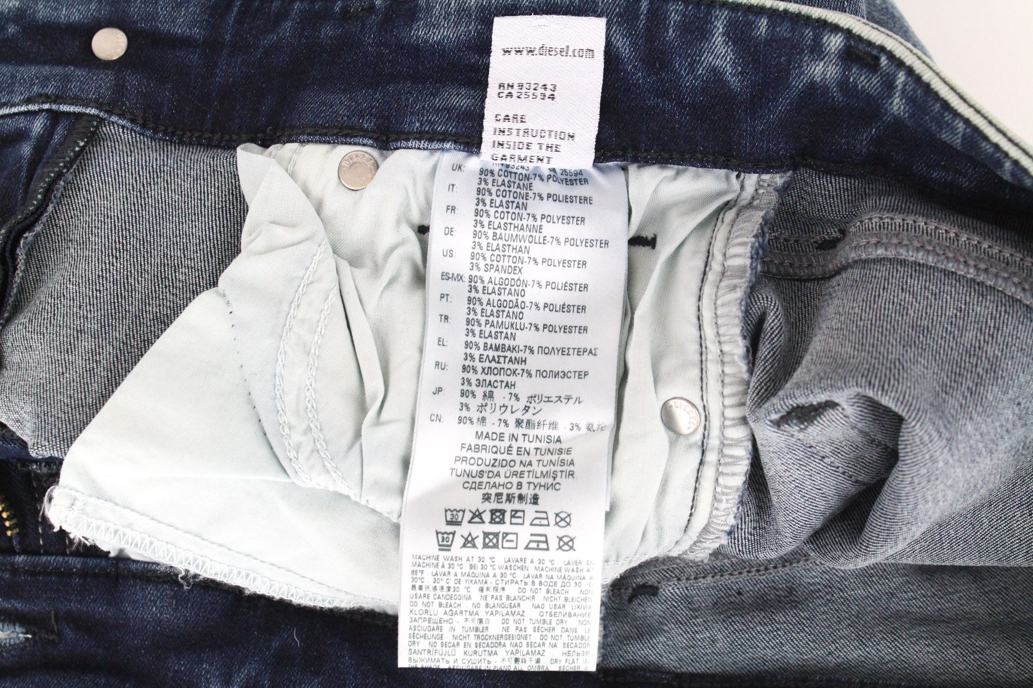 Diesel SLANDY-ZIP 069GW W25/L32 Mid Blue Jeans 71078 Size 25" / US 0 / IT 36 - 8 Thumbnail