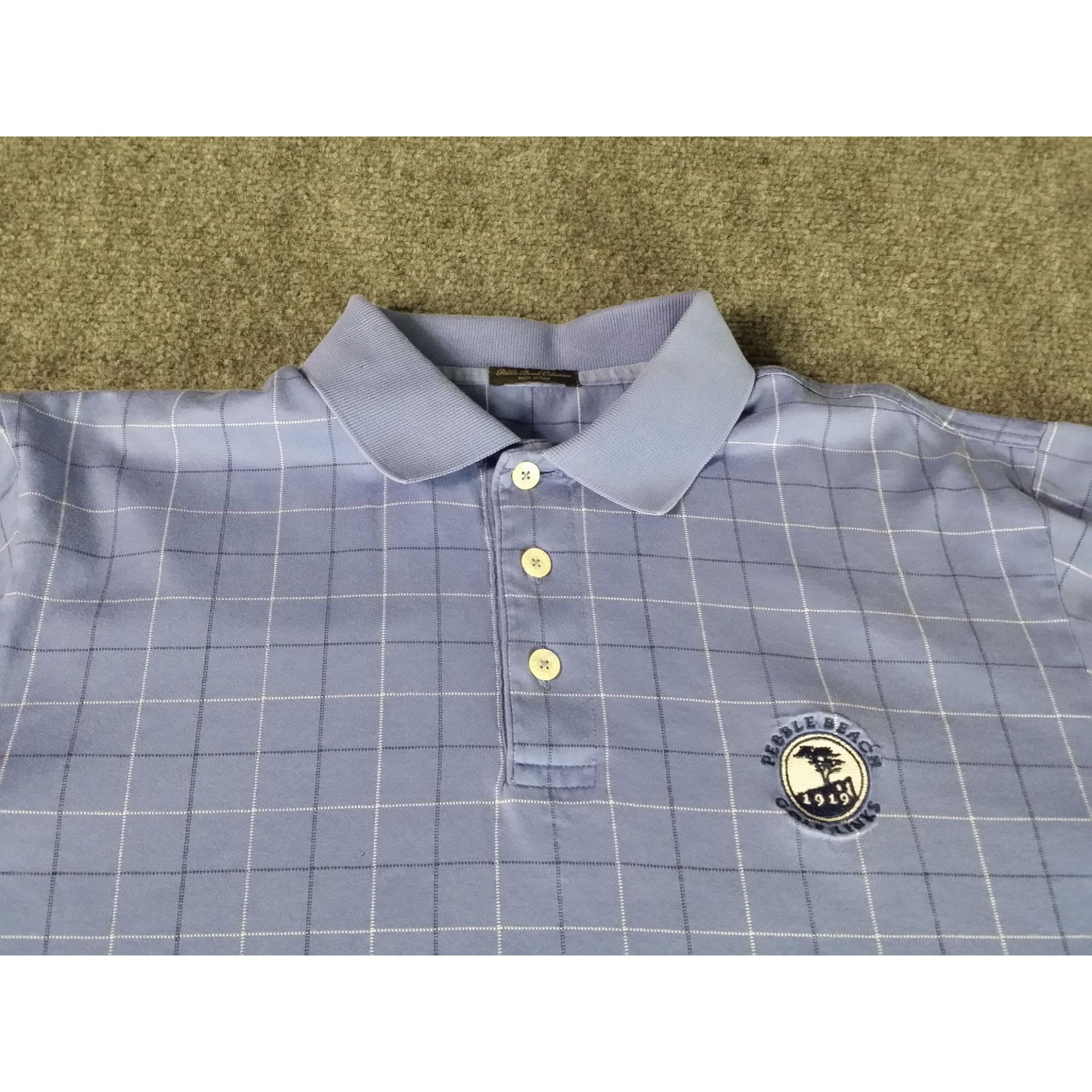 Lone Cypress By Pebble Beach Pebble Beach Collection Golf Links Polo Men Sz M Blue Embroi Size US M / EU 48-50 / 2 - 2 Thumbnail