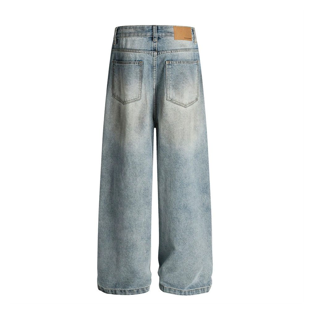 Vintage Men's loose punk spray-painted distressed dirty jeans Size US 32 / EU 48 - 2 Thumbnail
