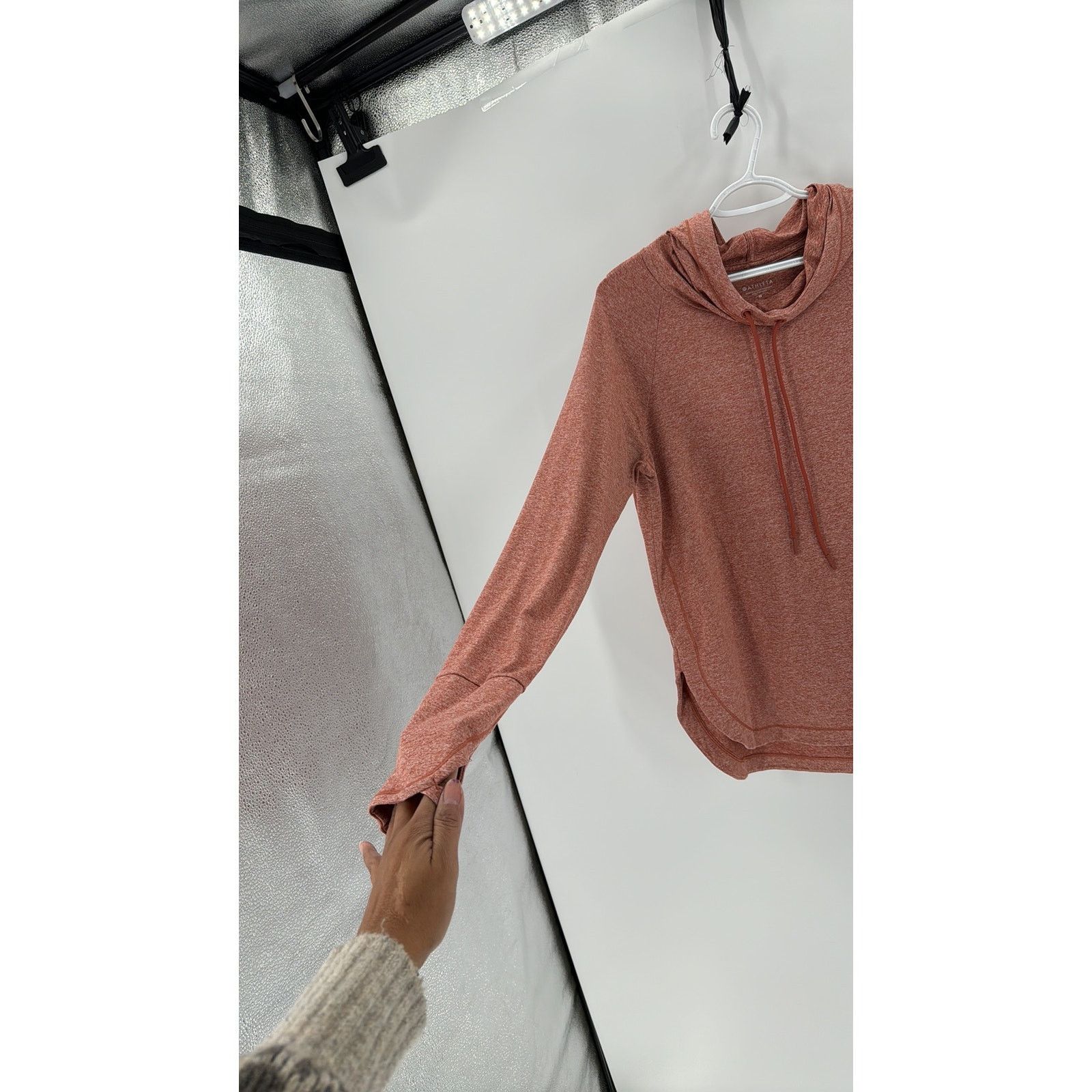 Athleta Athleta uptempo Hoodie orange side slit hi lo loose fit sz M Size M / US 6-8 / IT 42-44 - 8 Thumbnail