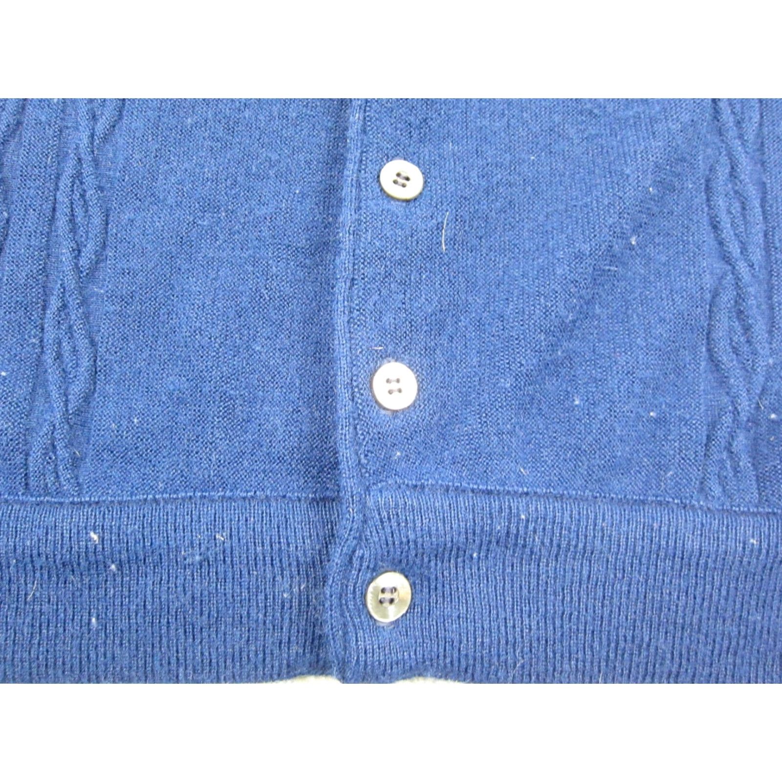 Vintage VINTAGE Cardigan Mens XL Blue Button Knit Sweater 60s 70s Style Cardigan Mens SLIM Fit, Regular, All Seasons, Lightweight, 80s 90s Retro City Classic Size US XL / EU 56 / 4 - 4 Thumbnail