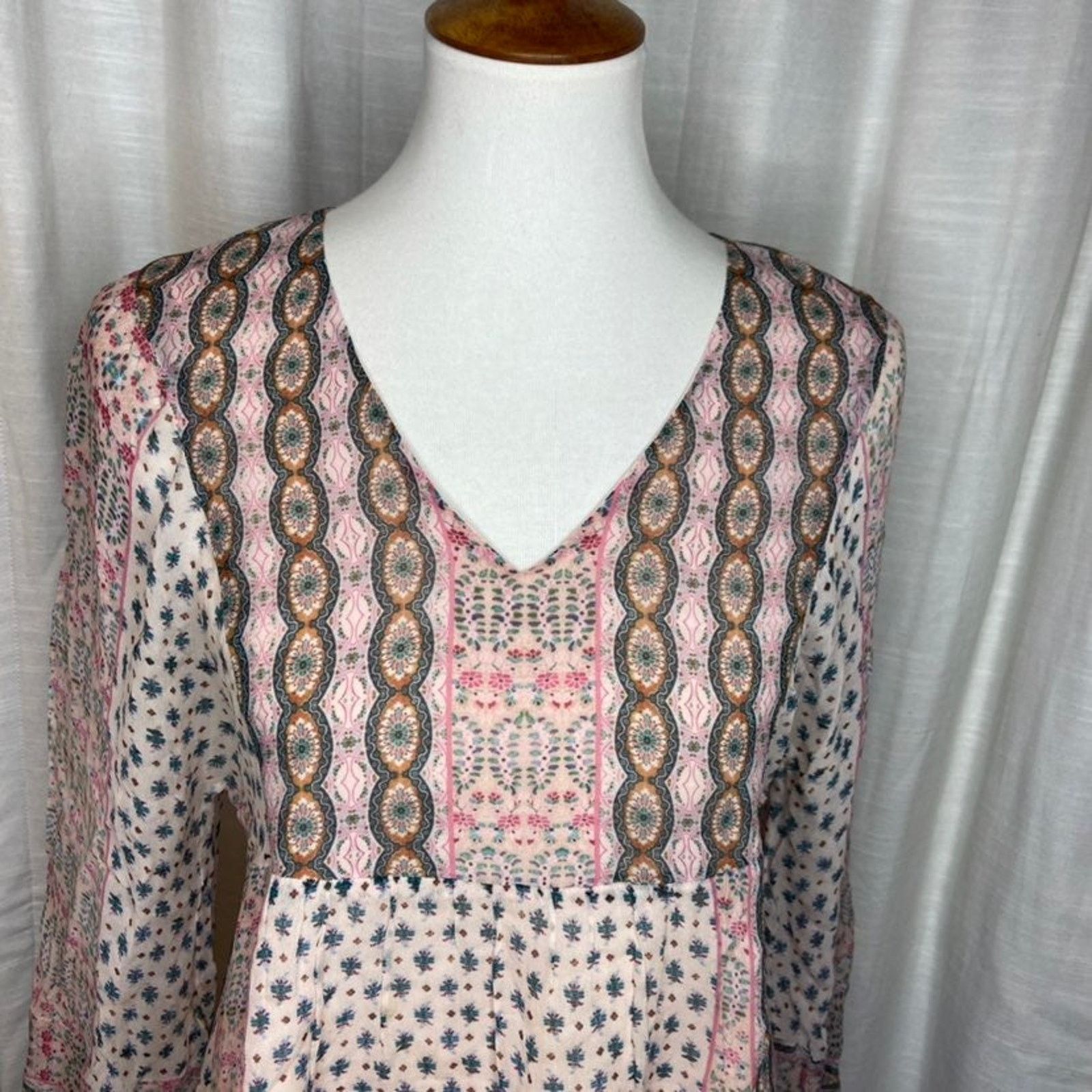 Rebecca Minkoff Rebecca Minkoff Pink Boho Shirt Dress (XS) Size XS / US 0-2 / IT 36-38 - 4 Thumbnail