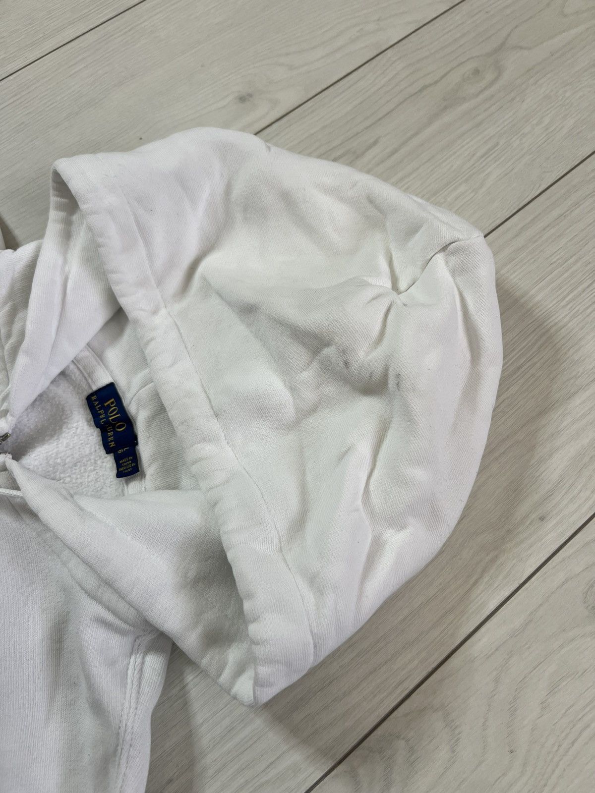 Polo Ralph Lauren Vintage Polo Ralph Lauren Zip-Up White Hoodie Boxy Fit Size US M / EU 48-50 / 2 - 6 Thumbnail