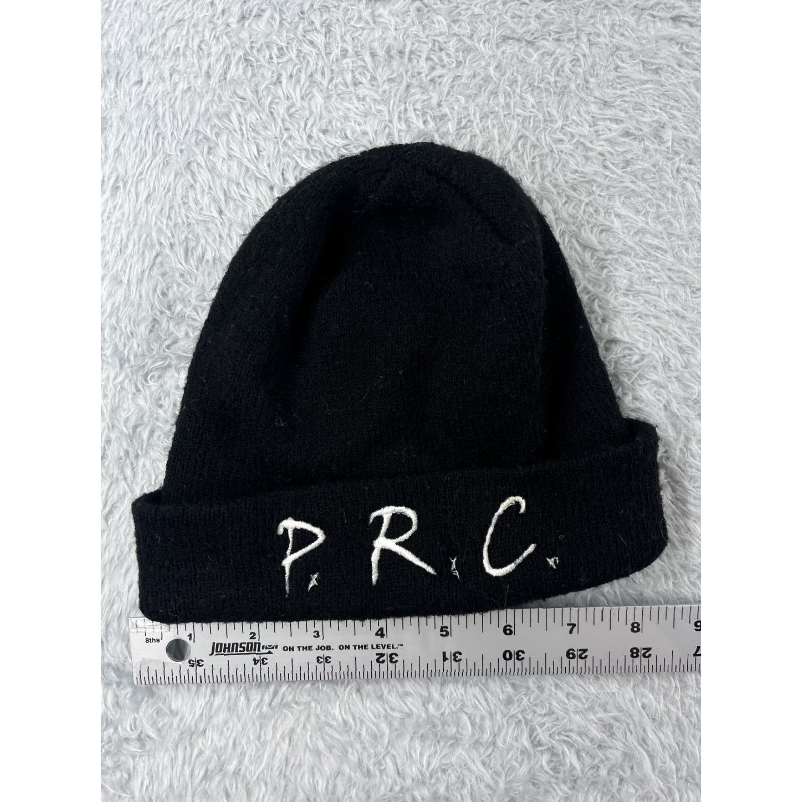 Vintage P.R.C Beanie Toque Adult One Size Black Knit 100% Acrylic Made Canada Knit Beanie Adult Black 100% Acrylic Canada Size ONE SIZE - 3 Thumbnail