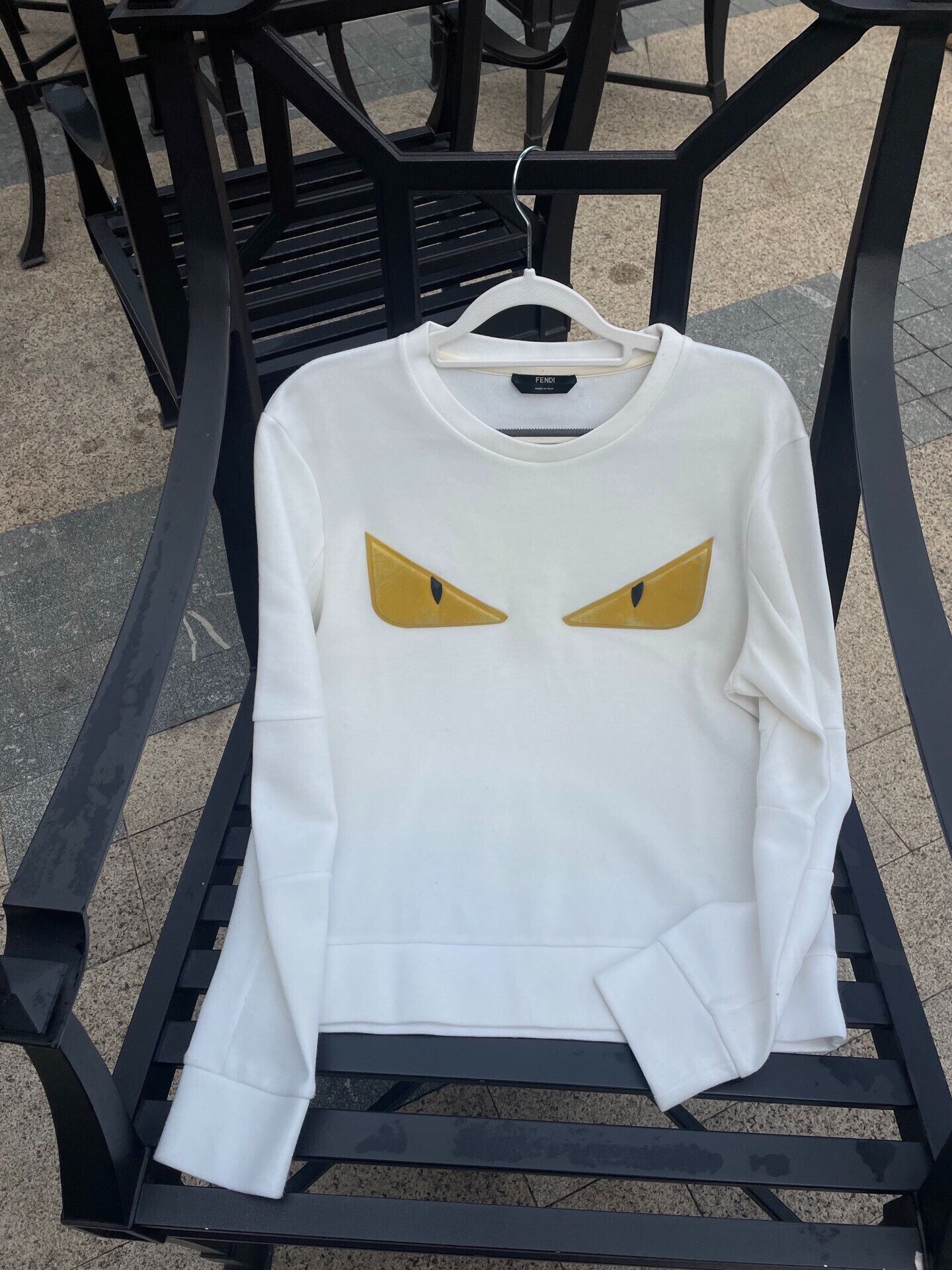 Fendi Fendi White Sweatshirt with Leather Details Size XS / US 0-2 / IT 36-38 - 1 Thumbnail