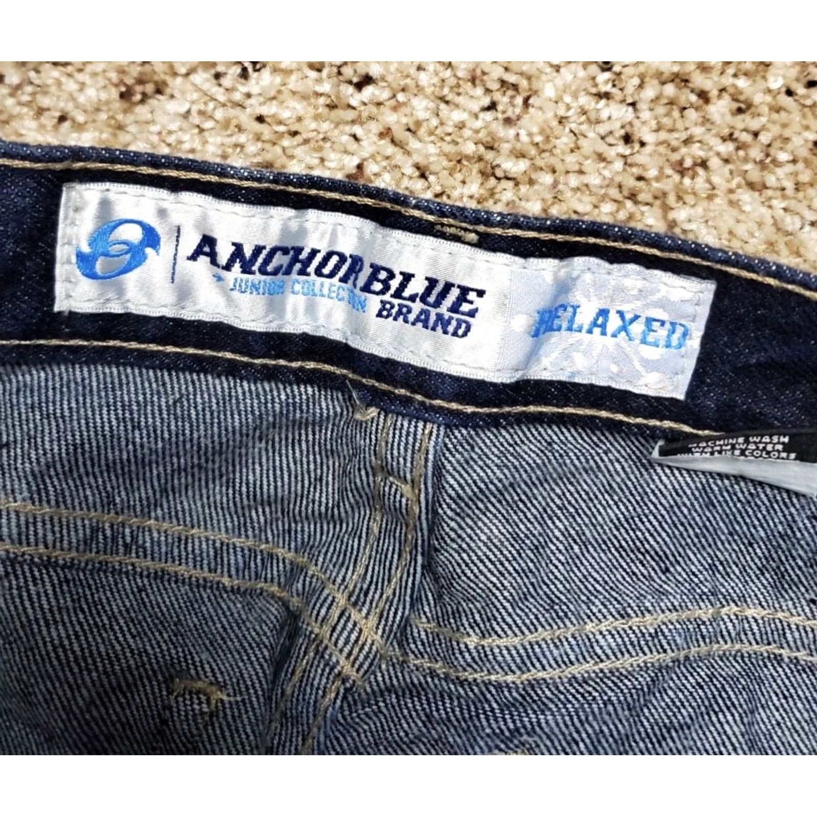 Anchor Blue VINTAGE Anchor Blue Jeans 5/6M Junior Blue Baggy Straight Leg Dark Wash Y2K Jeans Womens 90s Grunge Size 27" / US 4 / IT 40 - 4 Thumbnail
