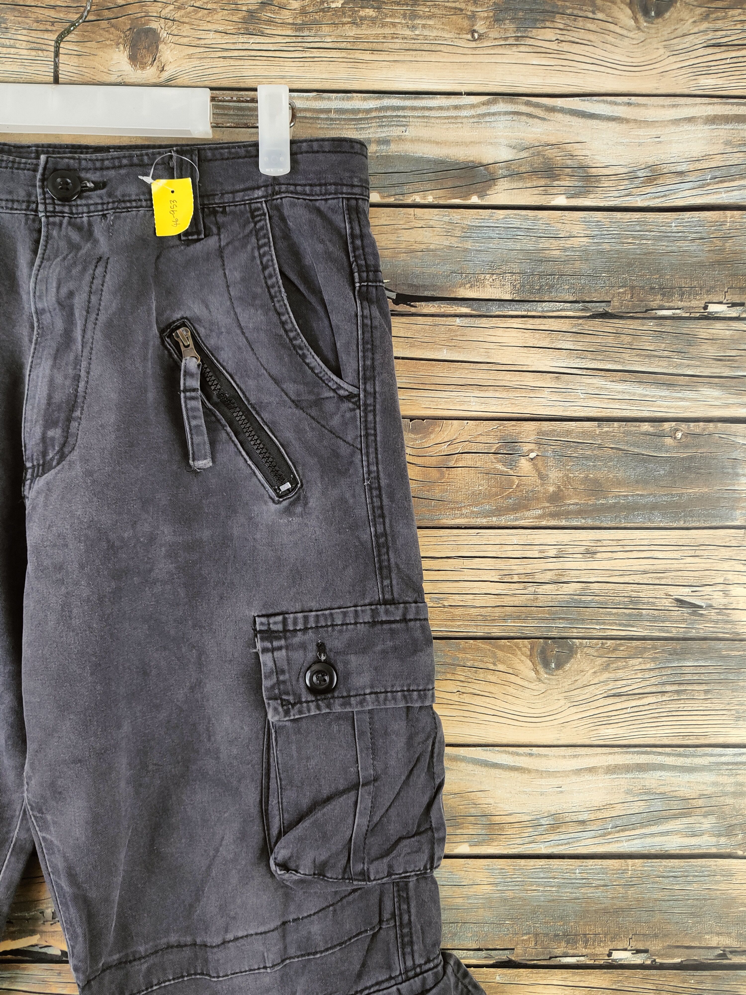 Japanese Brand DL Japan faded Black utility tactical Cargo Pants #46-953 Size US 32 / EU 48 - 5 Thumbnail