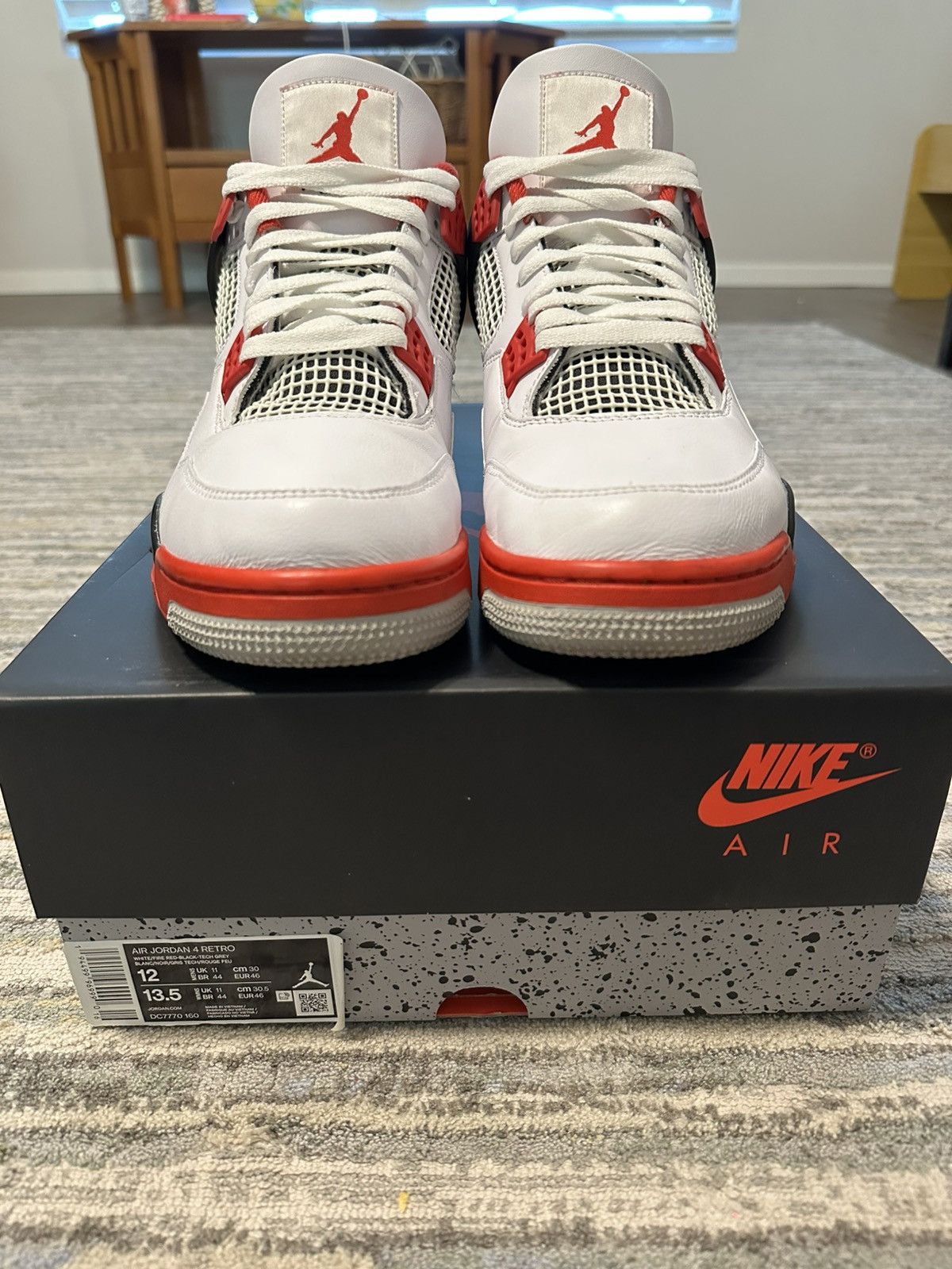Jordan Brand Jordan 4 Retro “Fire Red” Size US 12 / EU 45 - 1 Thumbnail