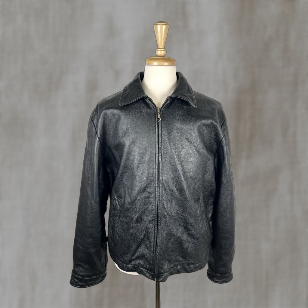Vintage VINTAGE BRITCHES Jacket Men XL Black Leather Quilted Lined Bomber Buckle Insulated Biker Size US XL / EU 56 / 4 - 1 Thumbnail
