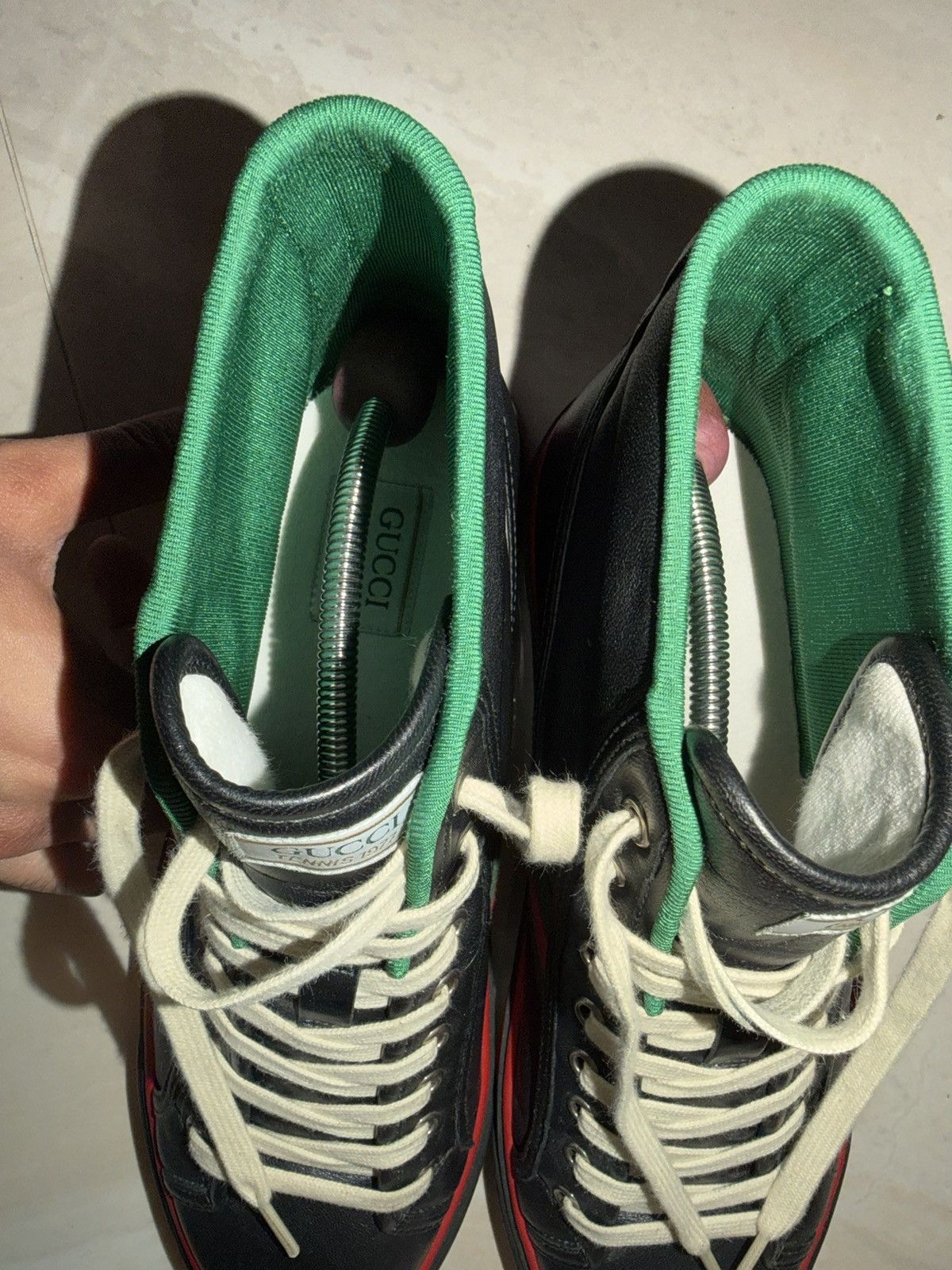 Gucci Gucci 1977 black leather high-top! Size US 11 / EU 44 - 4 Thumbnail