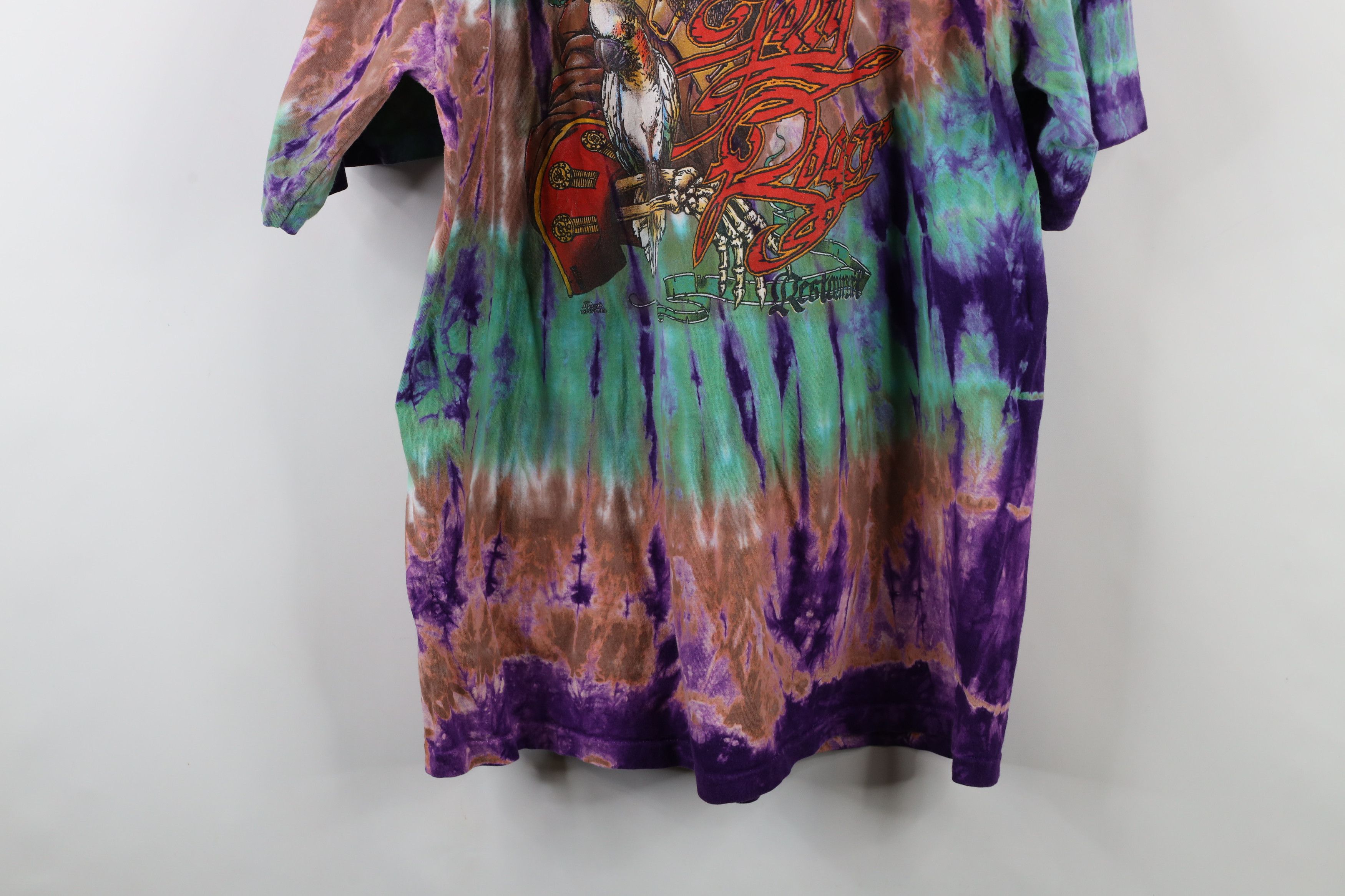 Vintage Vintage 90s Streetwear Roger Pirate Acid Wash T-Shirt USA Size US XL / EU 56 / 4 - 11 Thumbnail