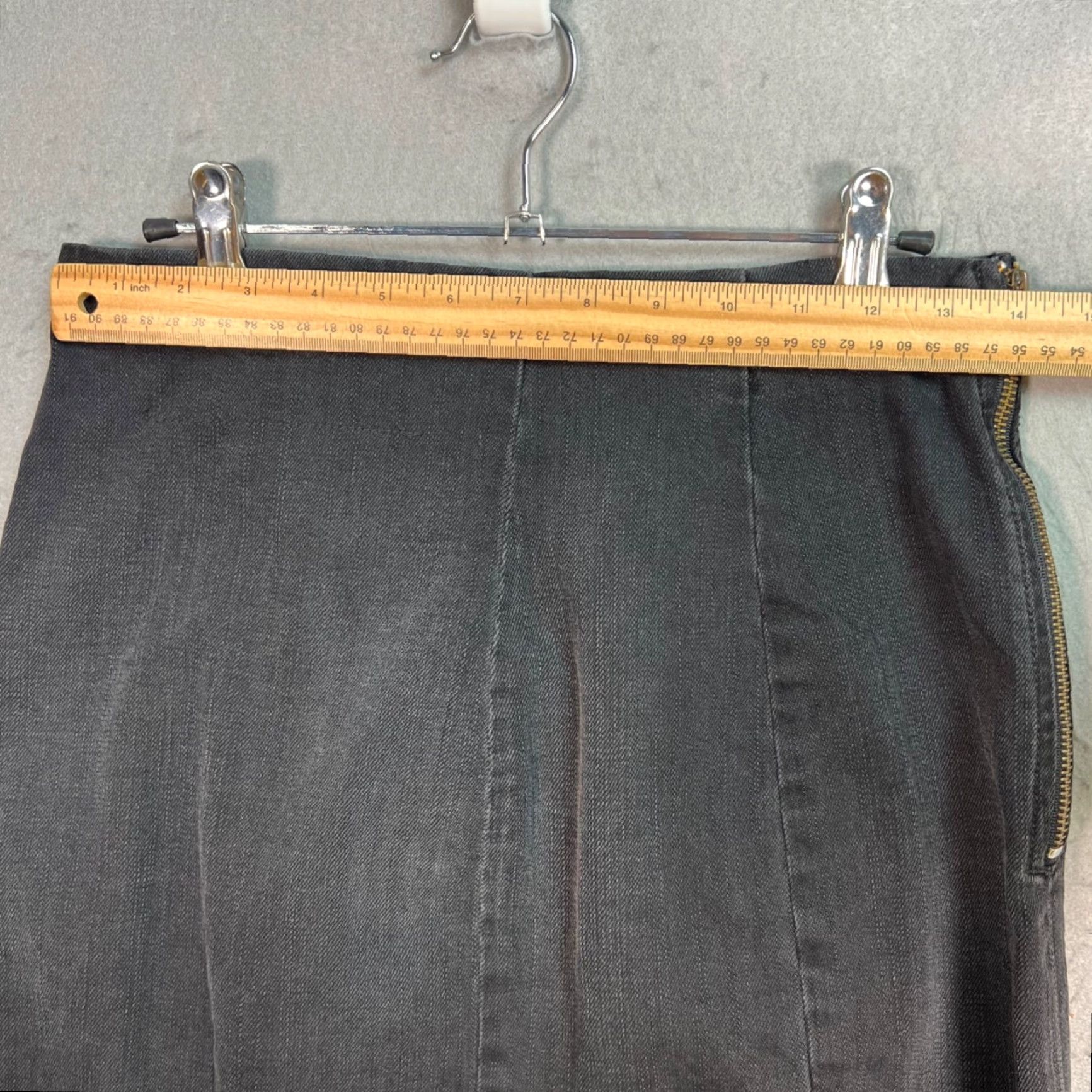 Vintage Current/Elliott Womens Skirt Pencil Denim Black Size 3 Short Zipper 3 Size 26" / US 2 / IT 38 - 5 Thumbnail
