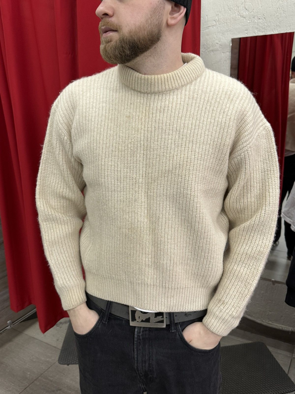 Barbour Vintage 80s Barbour Wool Knit Fisherman Croped Sweater Size US M / EU 48-50 / 2 - 5 Thumbnail