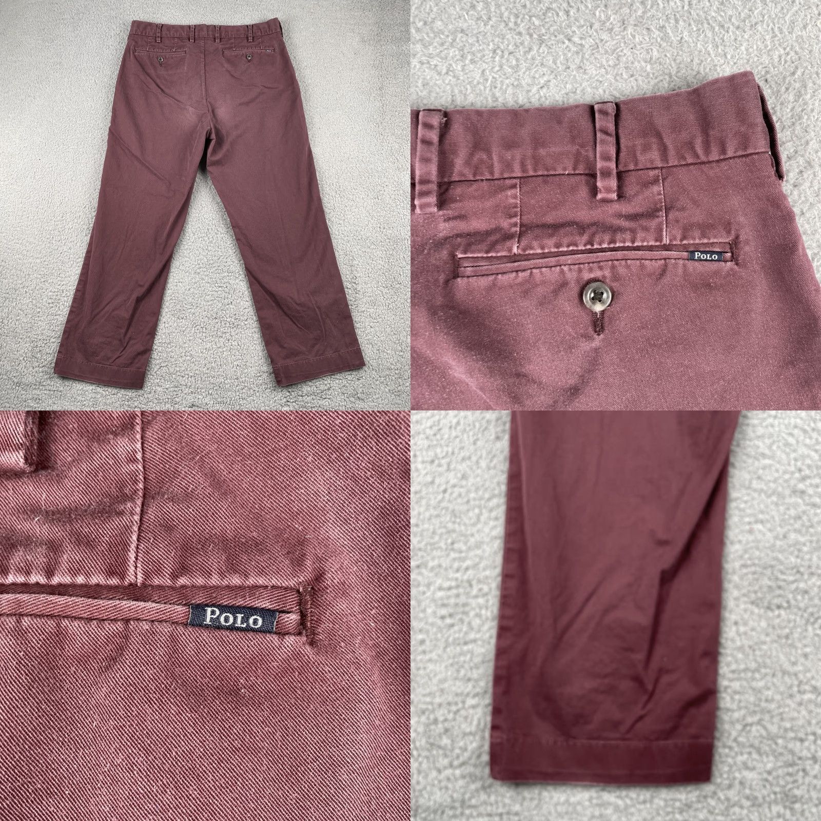 Polo Ralph Lauren VINTAGE Polo Ralph Lauren Stretch Classic Fit Pants Maroon Trousers 31w 25.5L Mens Chino Straight Easy Care Size US S / EU 44-46 / 1 - 9 Thumbnail