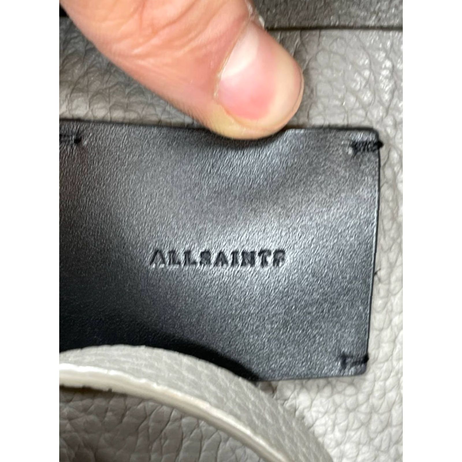 Allsaints AllSaints Kita Storm Gray Leather Zip-Top Adjustable Strap Crossbody Bag Womens Medium Gray Leather Crossbody Bag Size ONE SIZE - 7 Thumbnail