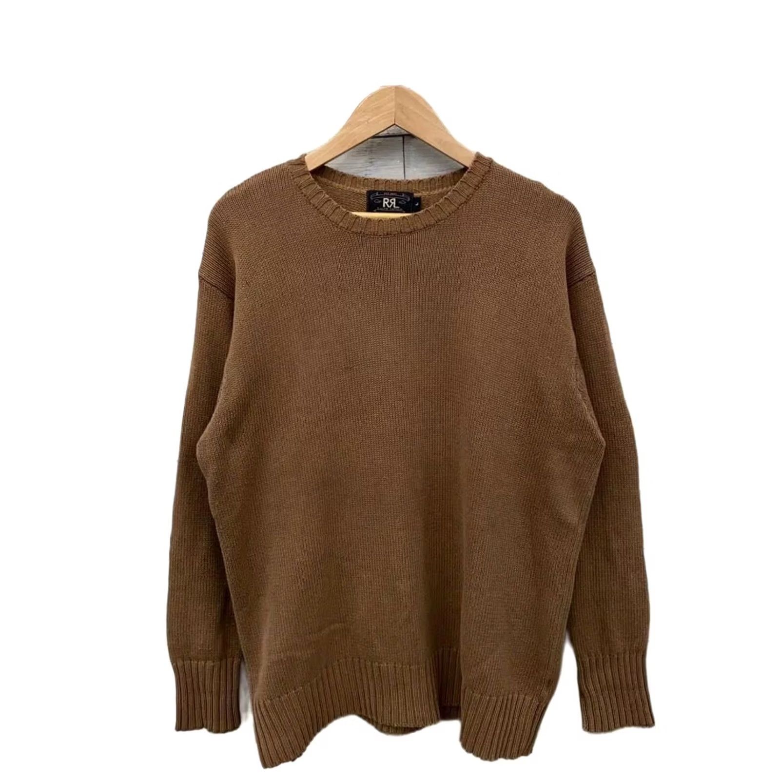 Ralph Lauren VINTAGE RRL Ralph Lauren Sweater L Camel Cotton-knit Mens 90's Pullover Casual Size US L / EU 52-54 / 3 - 2 Thumbnail