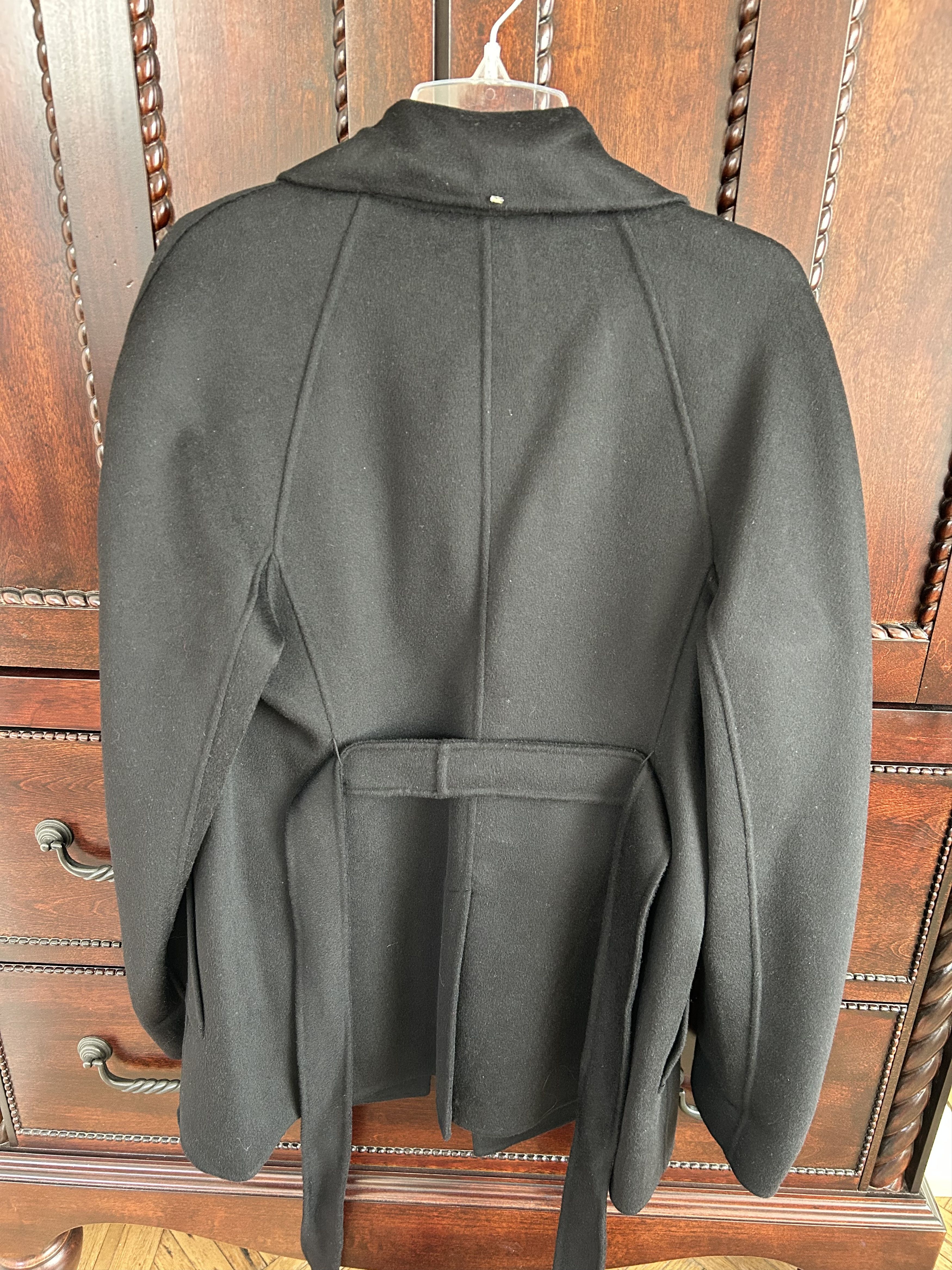 Sportmax Sportmax Black Wool Cashmere Double Breasted Belted Coat Size M / US 6-8 / IT 42-44 - 3 Thumbnail