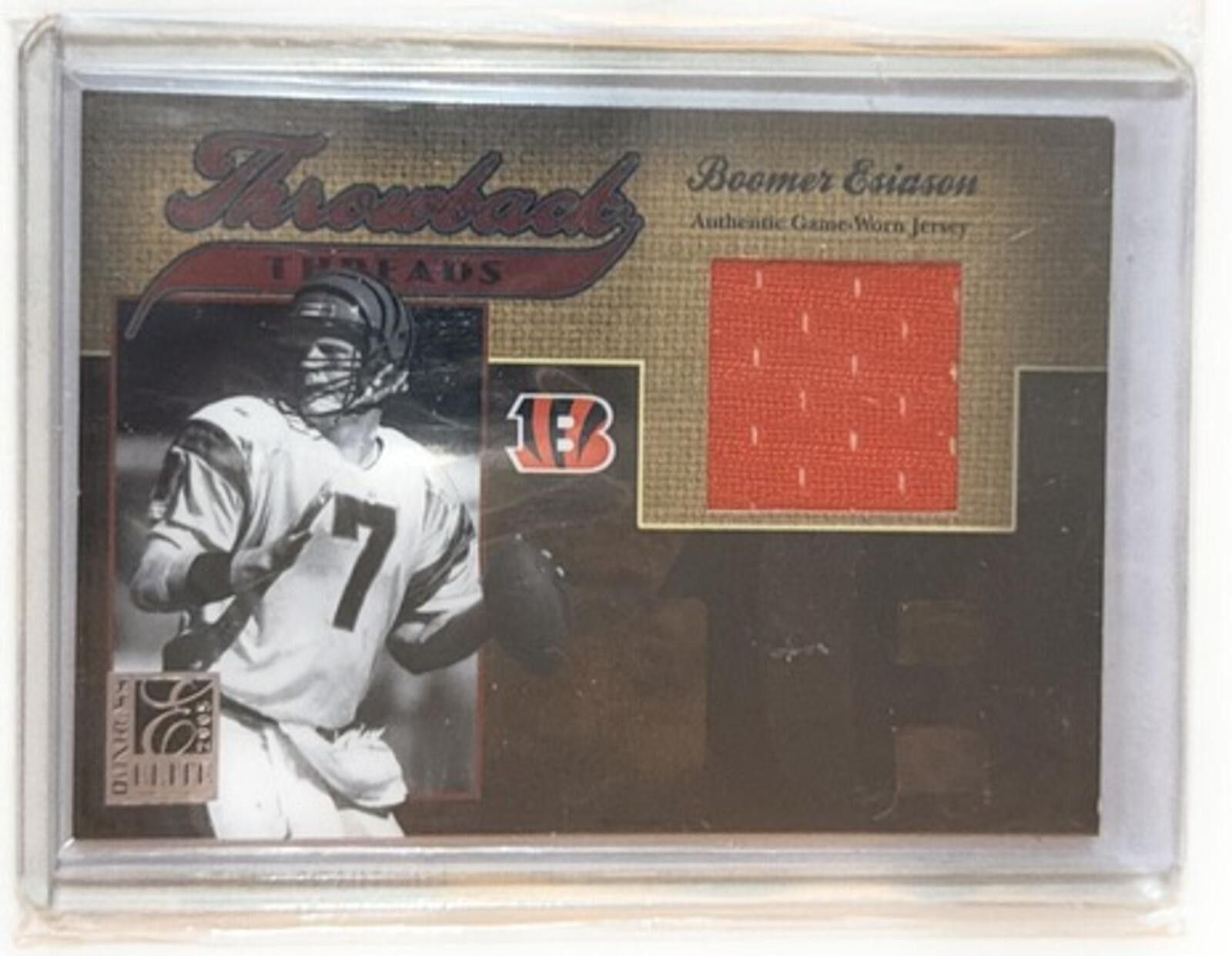 Other 2005 Donruss Elite Throwback Threads Boomer Esiason 15/150 Size ONE SIZE - 1 Thumbnail