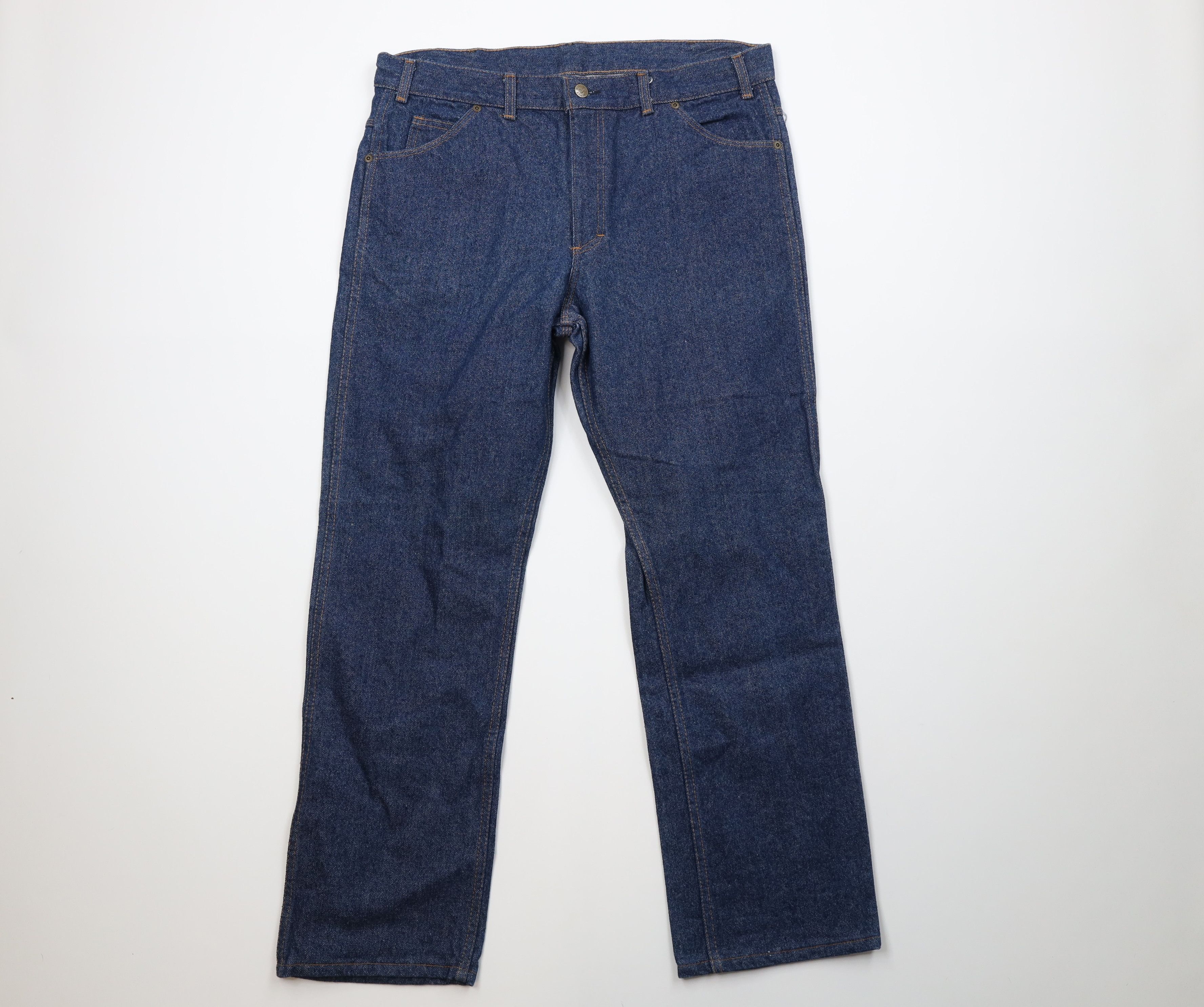 Vintage Vintage 70s Streetwear Wide Leg Denim Jeans Blue Cotton USA Size US 38 / EU 54 - 1 Thumbnail