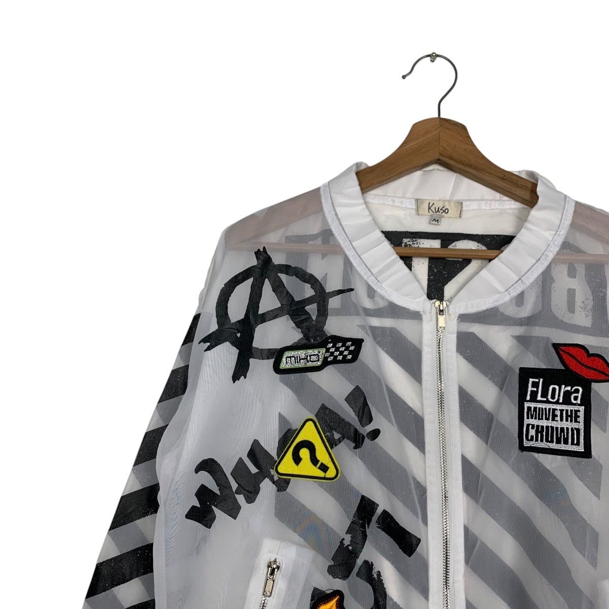 Japanese Brand KUSO Printed Polyester Light Jacket #2766-C125 Size M / US 6-8 / IT 42-44 - 3 Thumbnail