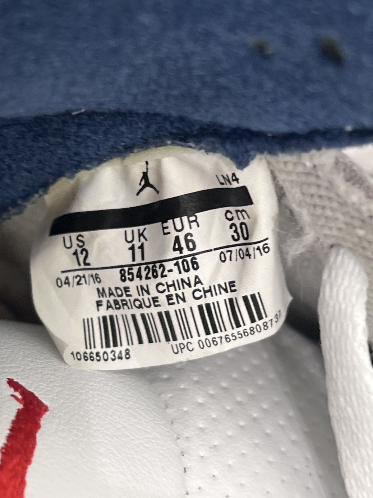 Jordan Brand Air Jordan 3 True Blue Sz. 12 (2016) Size US 12 / EU 45 - 8 Thumbnail
