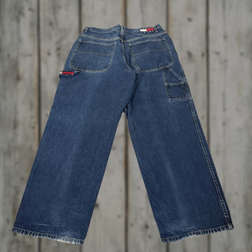 Denime VINTAGE Tommy Jeans Jeans Men 36x32 Blue Carpenter Baggy 90s Wide-Leg Distressed Denim Size US 36 / EU 52 - 1 Thumbnail