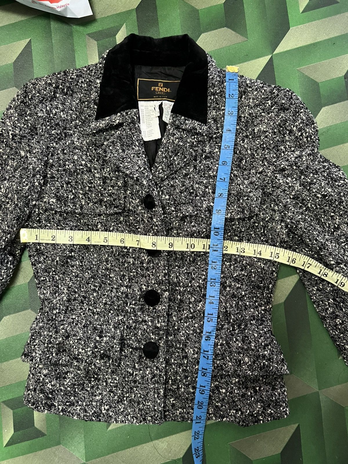 Fendi Authentic Fendi Tweed Coat Size S / US 4 / IT 40 - 11 Thumbnail