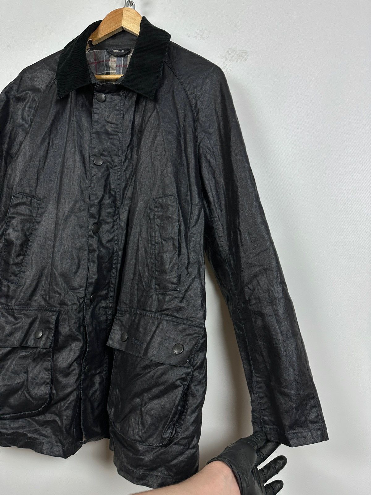 Barbour Barbour Black Keats Linen/Polyurethane Coated Jacket Size US L / EU 52-54 / 3 - 16 Thumbnail