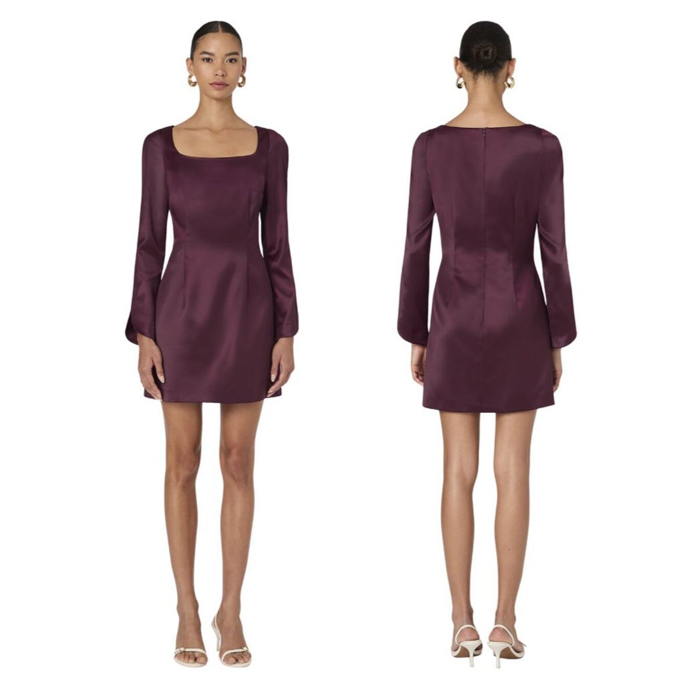 French Connection New $158 French Connection Structured Long Sleeve Satin Bur Size M / US 6-8 / IT 42-44 - 1 Thumbnail